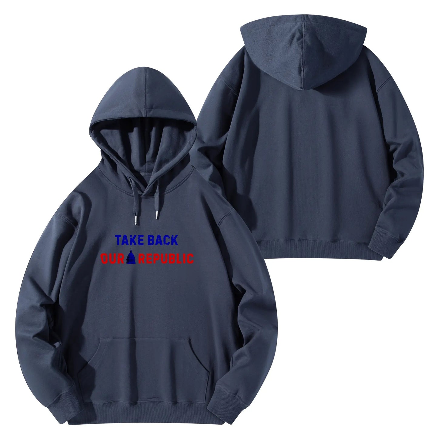 Unisex Take Back Our Republic Typography Cotton Pullover Hoodie - NocturnalExpressions