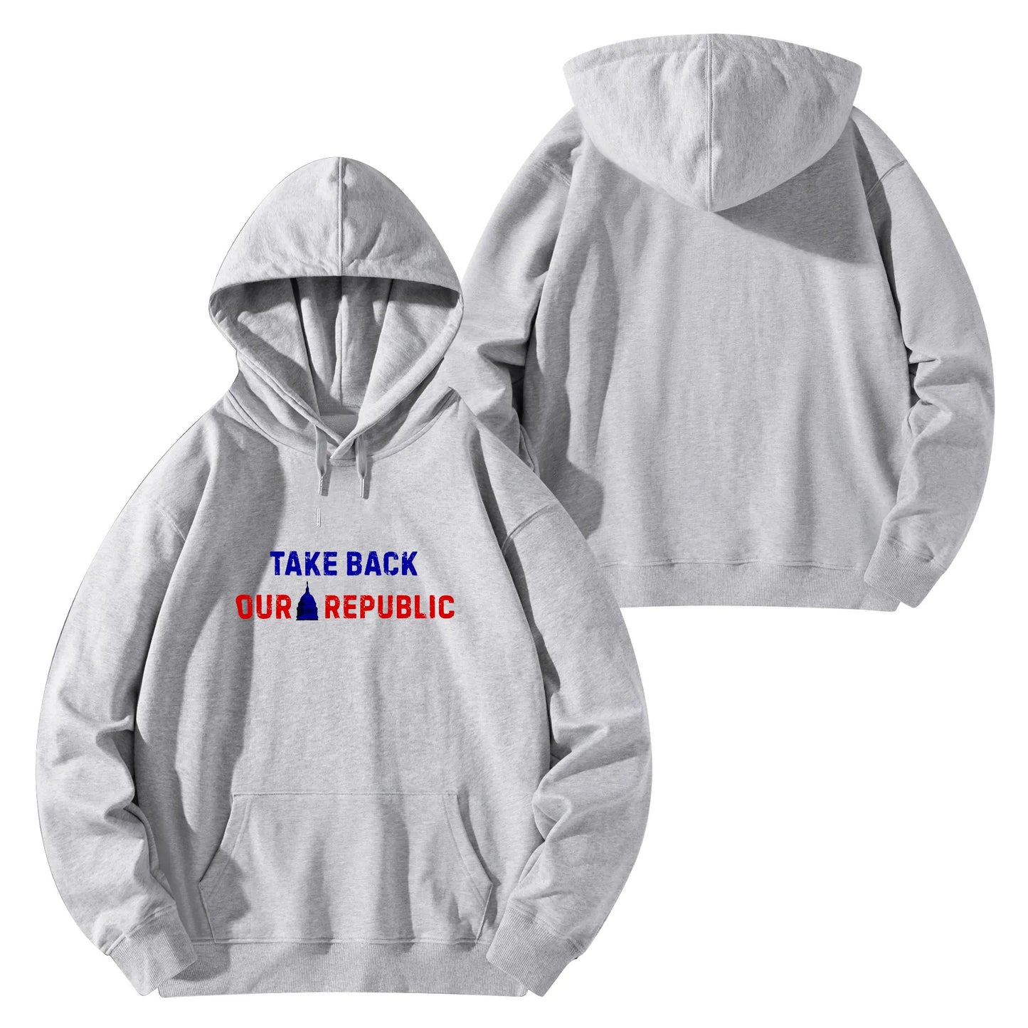 Unisex Take Back Our Republic Typography Cotton Pullover Hoodie - NocturnalExpressions