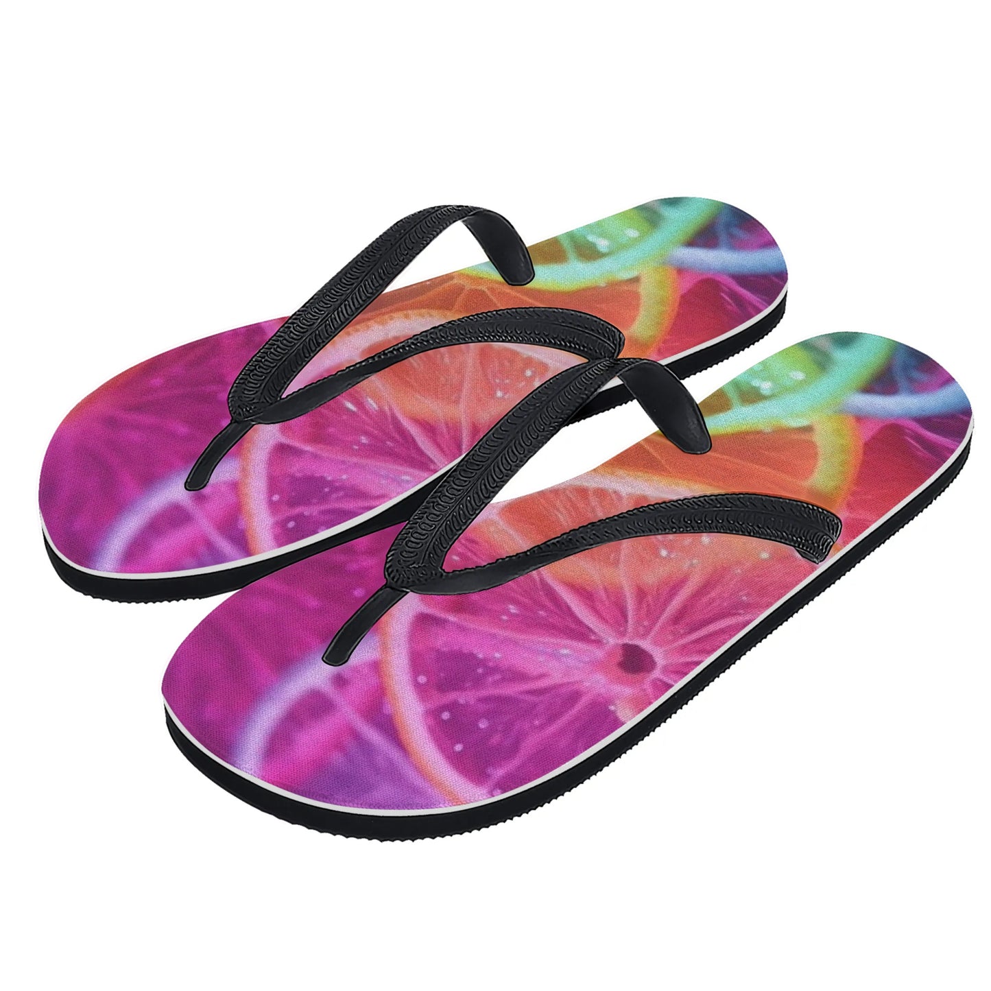 Womens Colorful Summer Style Printed Flip Flops - NocturnalExpressions