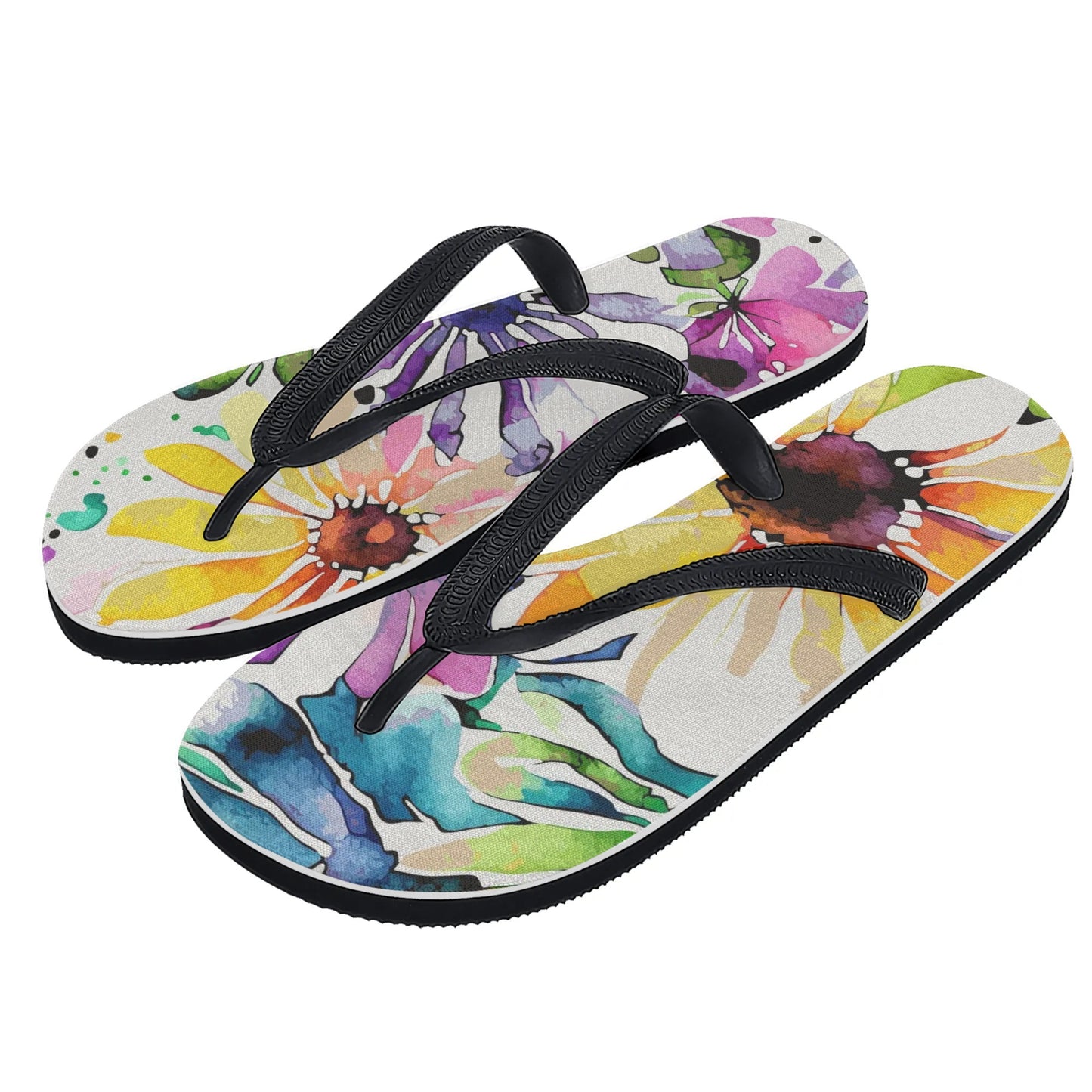 Womens Colorful Summer Style Printed Flip Flops - NocturnalExpressions