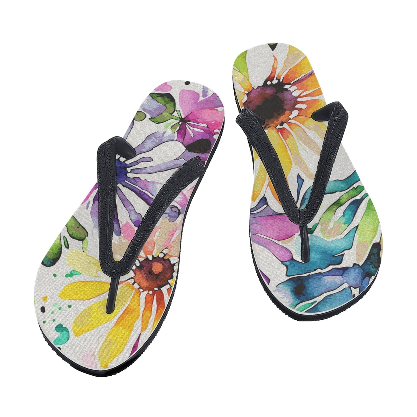 Womens Colorful Summer Style Printed Flip Flops - NocturnalExpressions