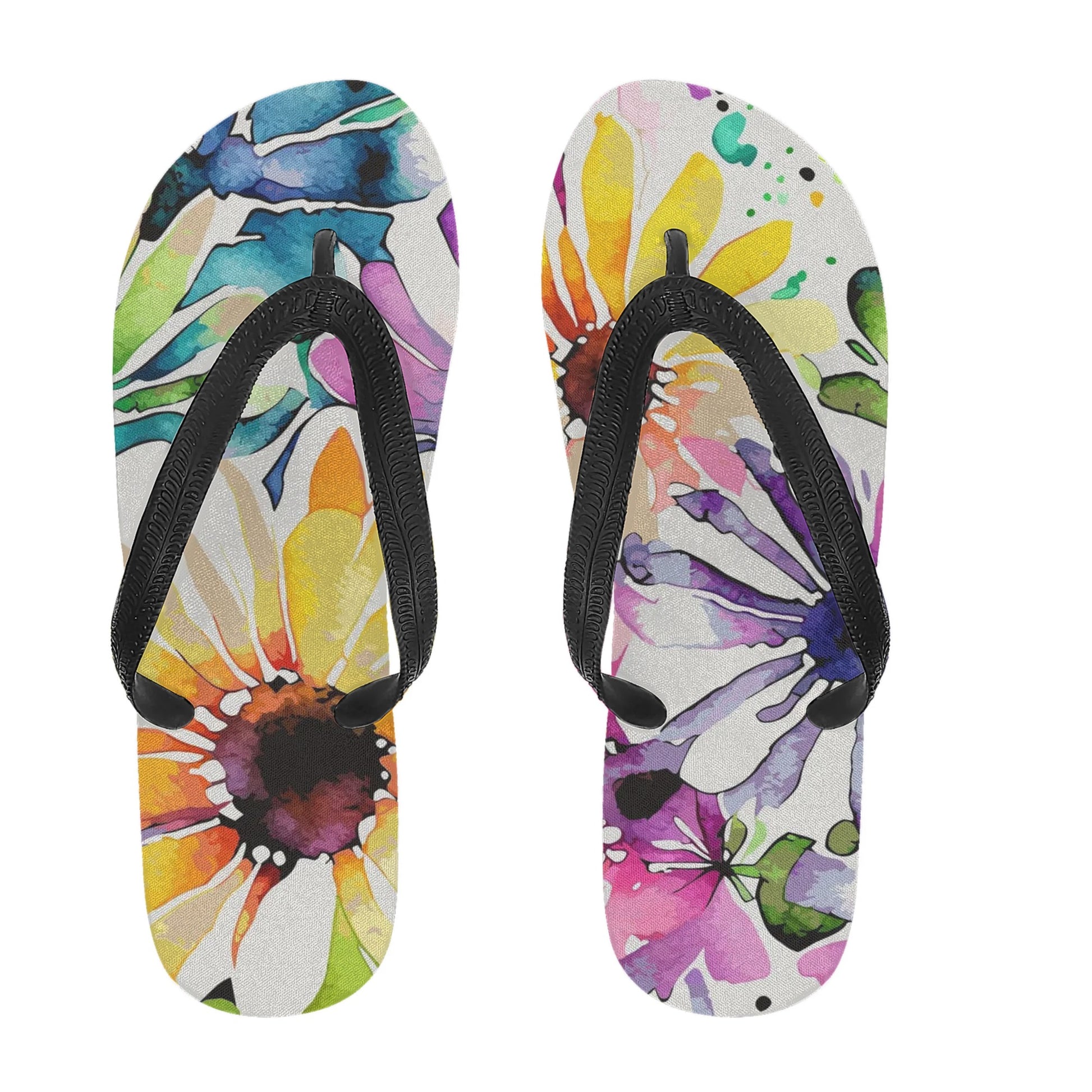 Womens Colorful Summer Style Printed Flip Flops - NocturnalExpressions