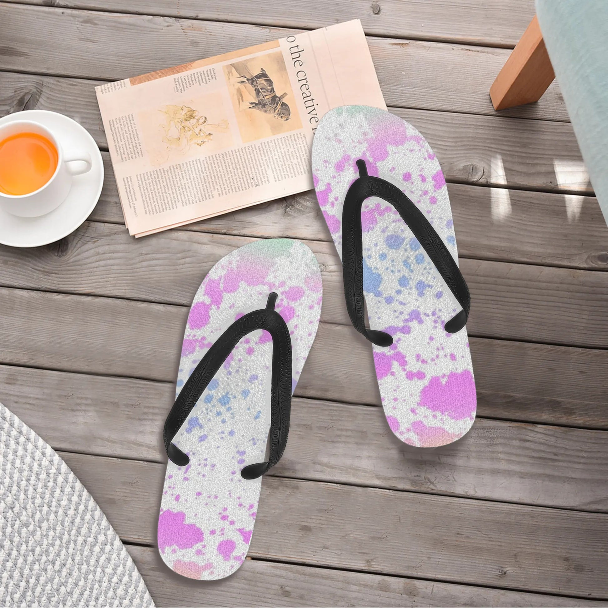 Womens Colorful Summer Style Printed Flip Flops - NocturnalExpressions