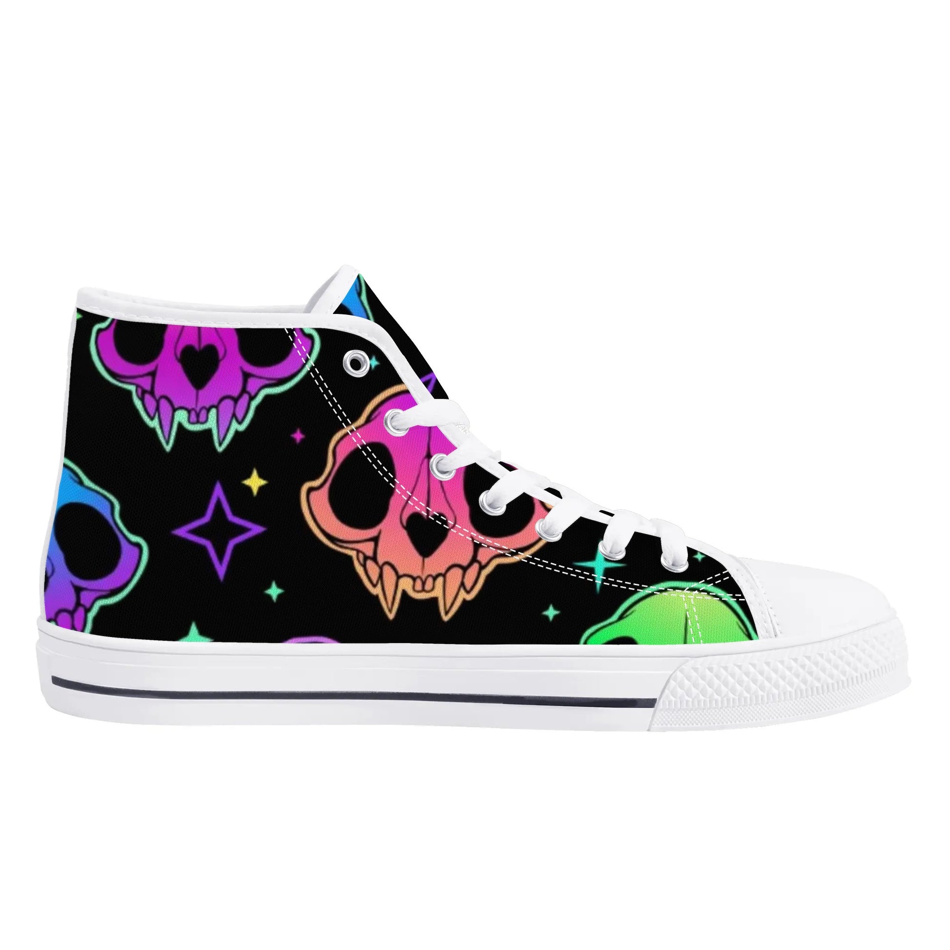 Womens Gothic Style High Top Canvas Shoes - NocturnalExpressions