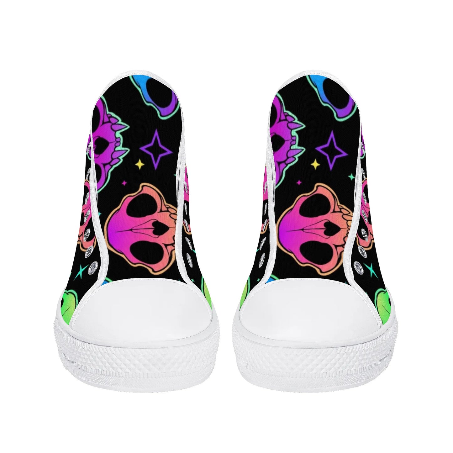 Womens Gothic Style High Top Canvas Shoes - NocturnalExpressions