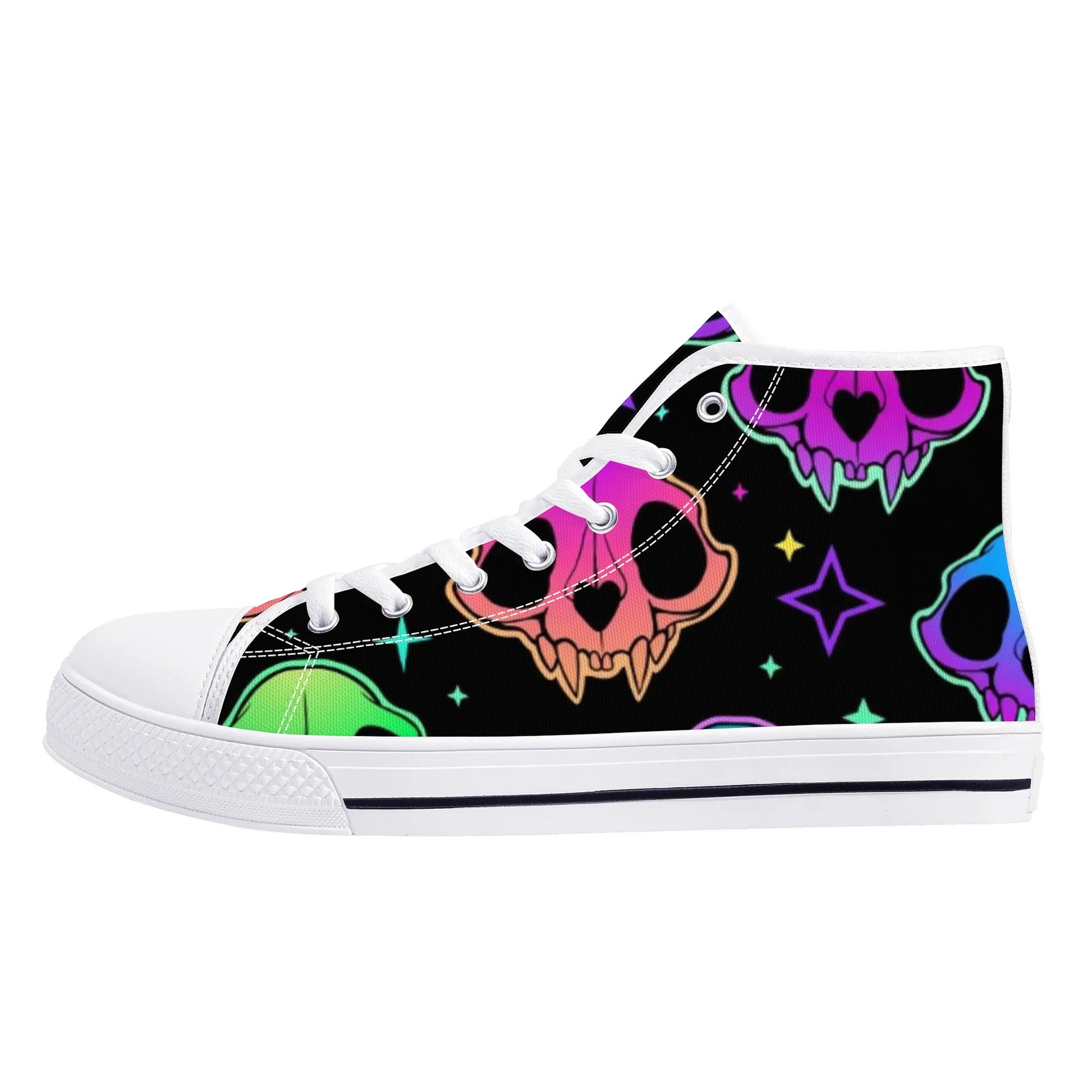 Womens Gothic Style High Top Canvas Shoes - NocturnalExpressions