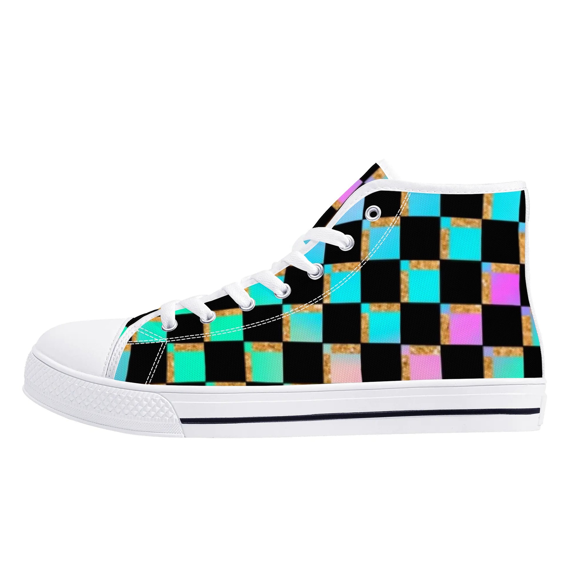 Womens Gothic Style High Top Canvas Shoes - NocturnalExpressions