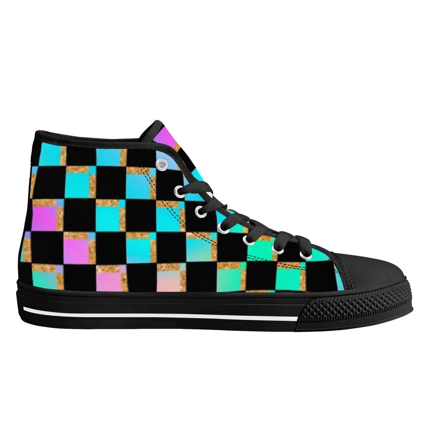 Womens Gothic Style High Top Canvas Shoes - NocturnalExpressions