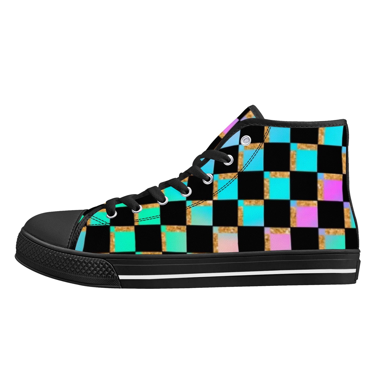 Womens Gothic Style High Top Canvas Shoes - NocturnalExpressions