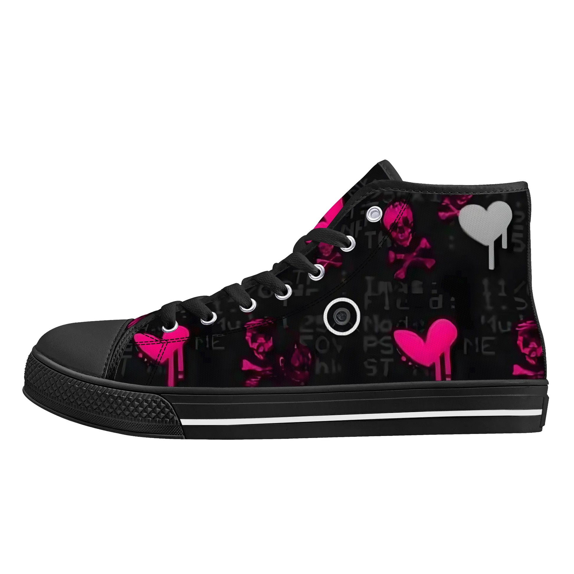 Womens Gothic Style High Top Canvas Shoes - NocturnalExpressions