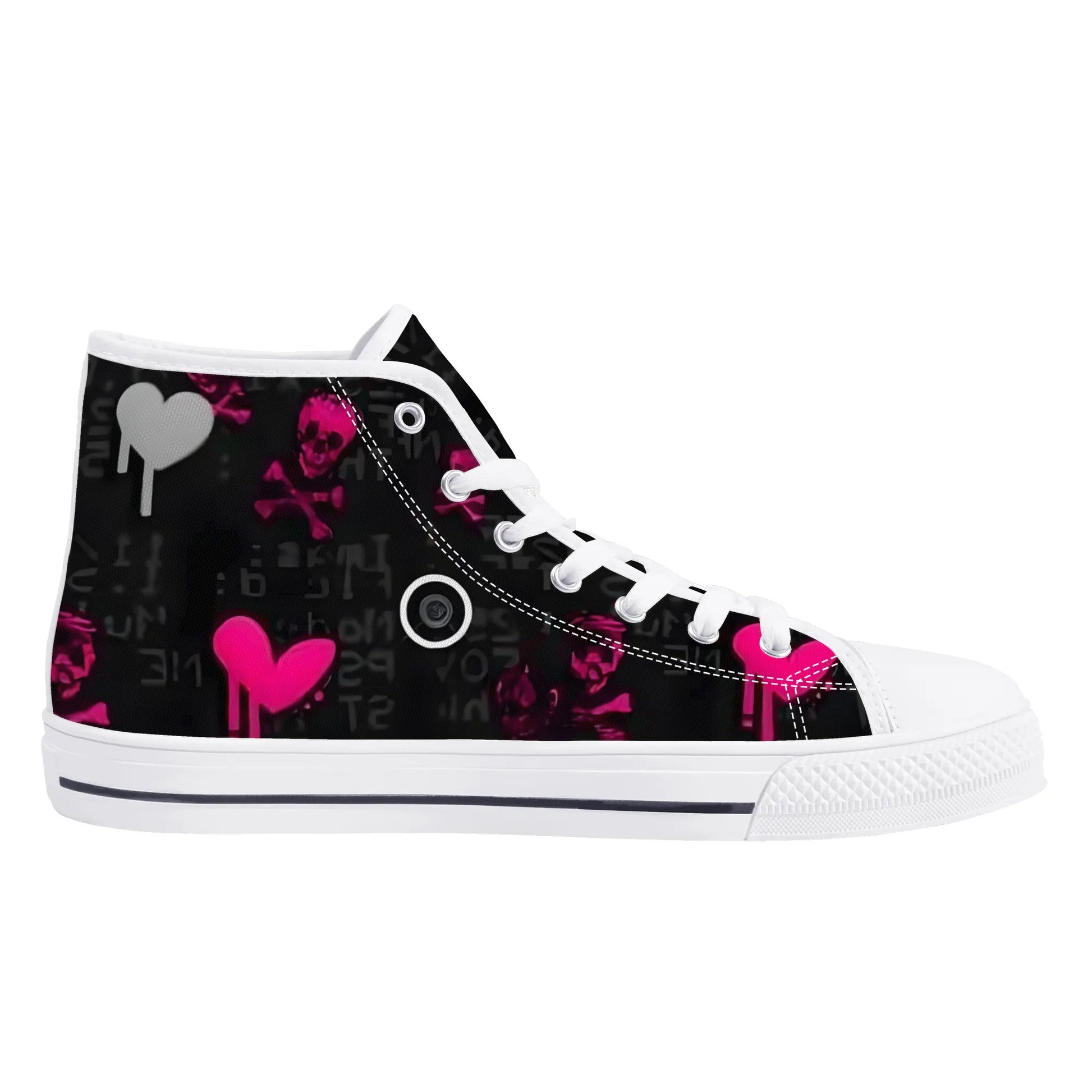 Womens Gothic Style High Top Canvas Shoes - NocturnalExpressions