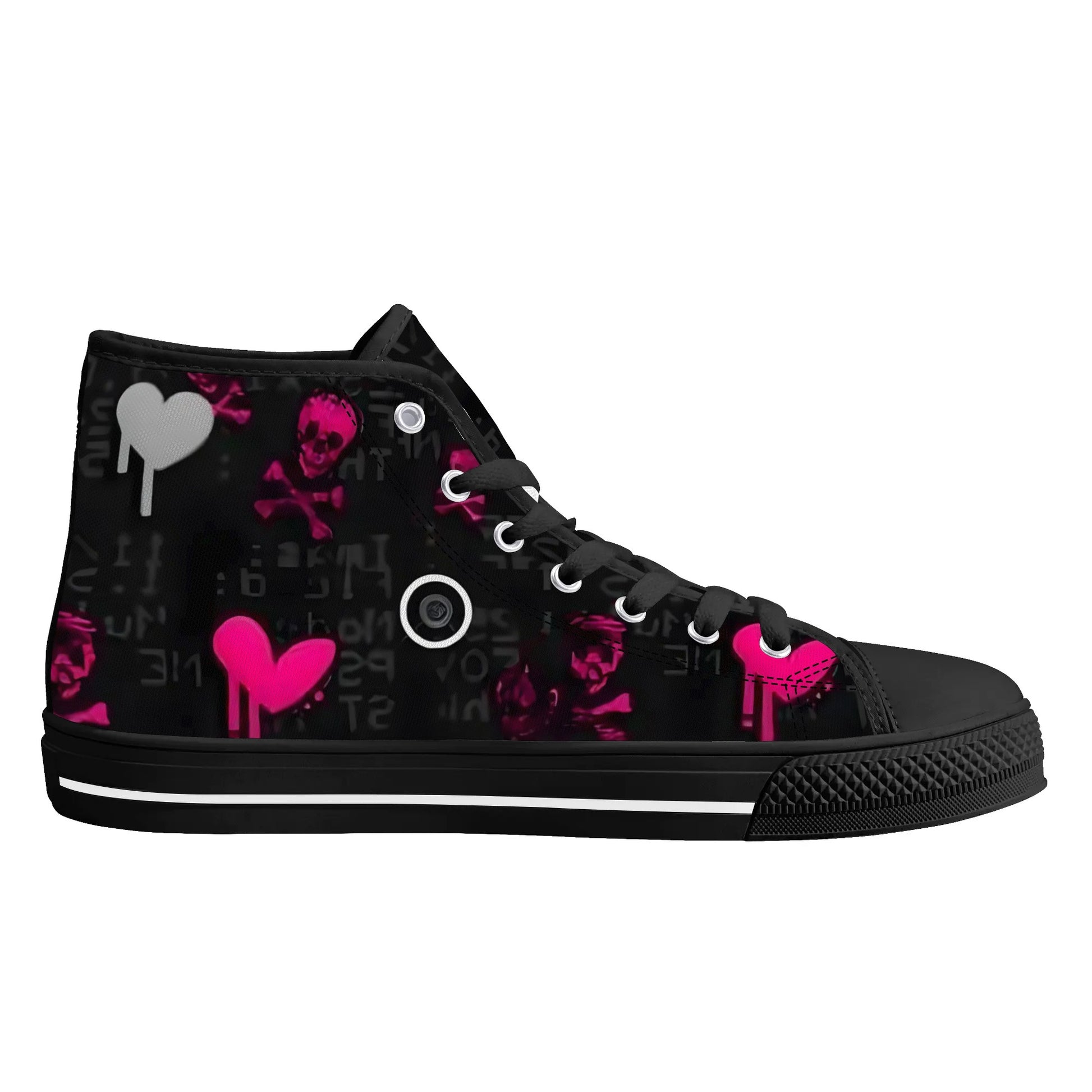 Womens Gothic Style High Top Canvas Shoes - NocturnalExpressions