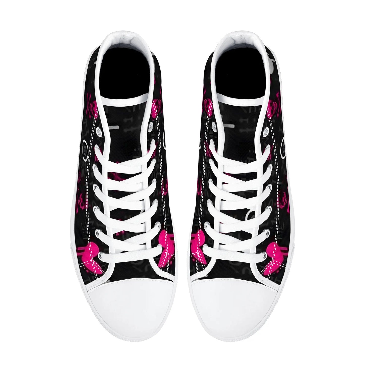 Womens Gothic Style High Top Canvas Shoes - NocturnalExpressions