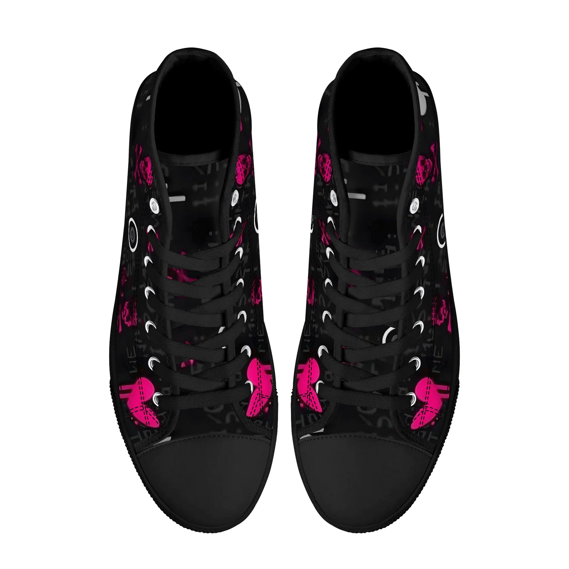 Womens Gothic Style High Top Canvas Shoes - NocturnalExpressions