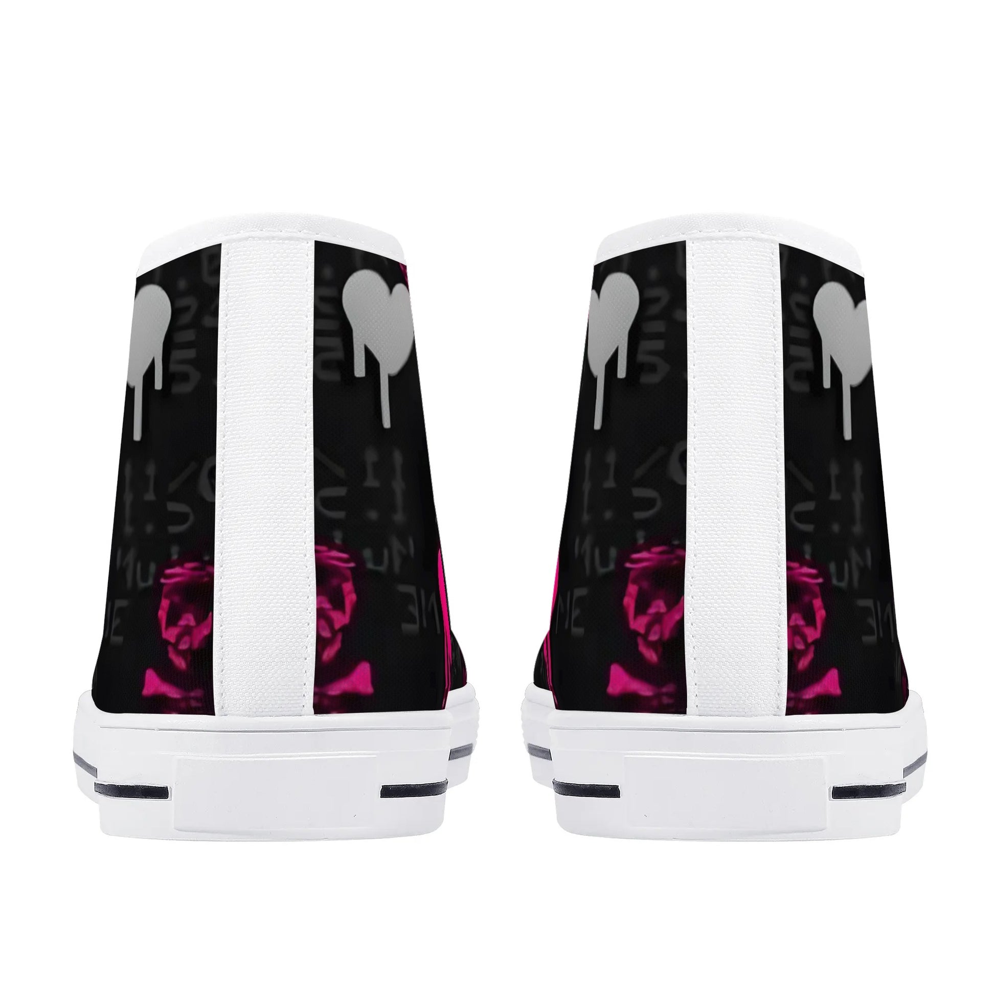 Womens Gothic Style High Top Canvas Shoes - NocturnalExpressions