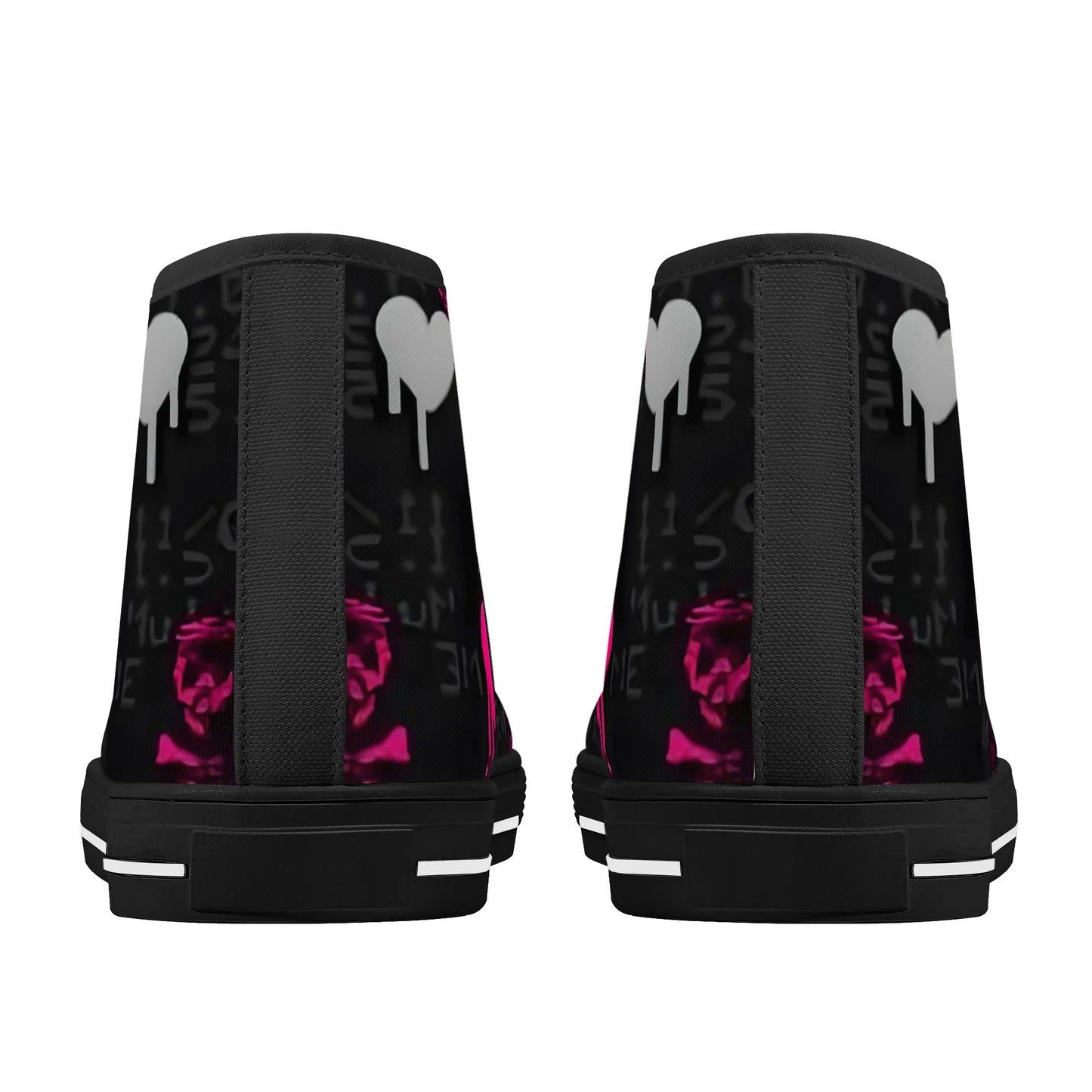 Womens Gothic Style High Top Canvas Shoes - NocturnalExpressions