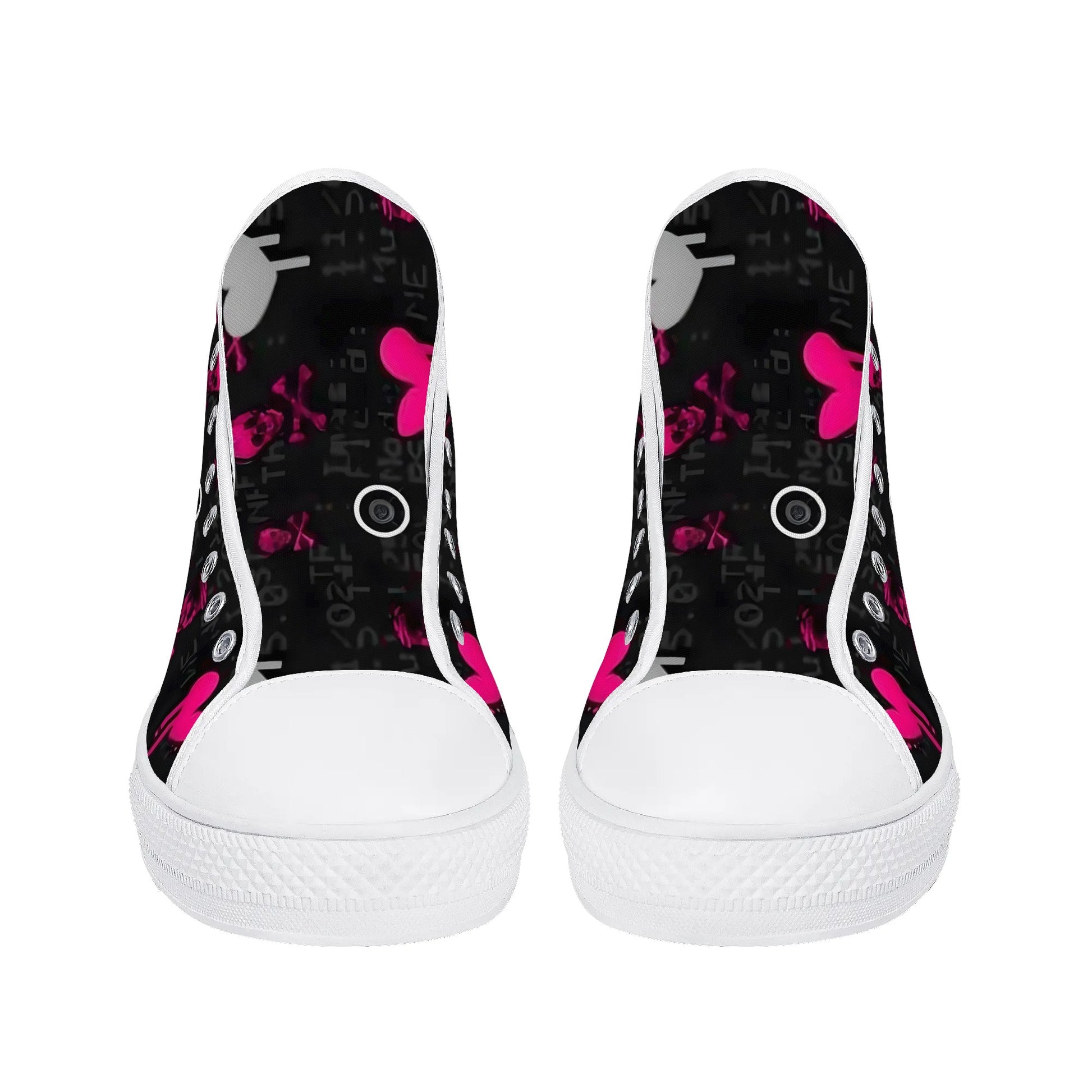 Womens Gothic Style High Top Canvas Shoes - NocturnalExpressions