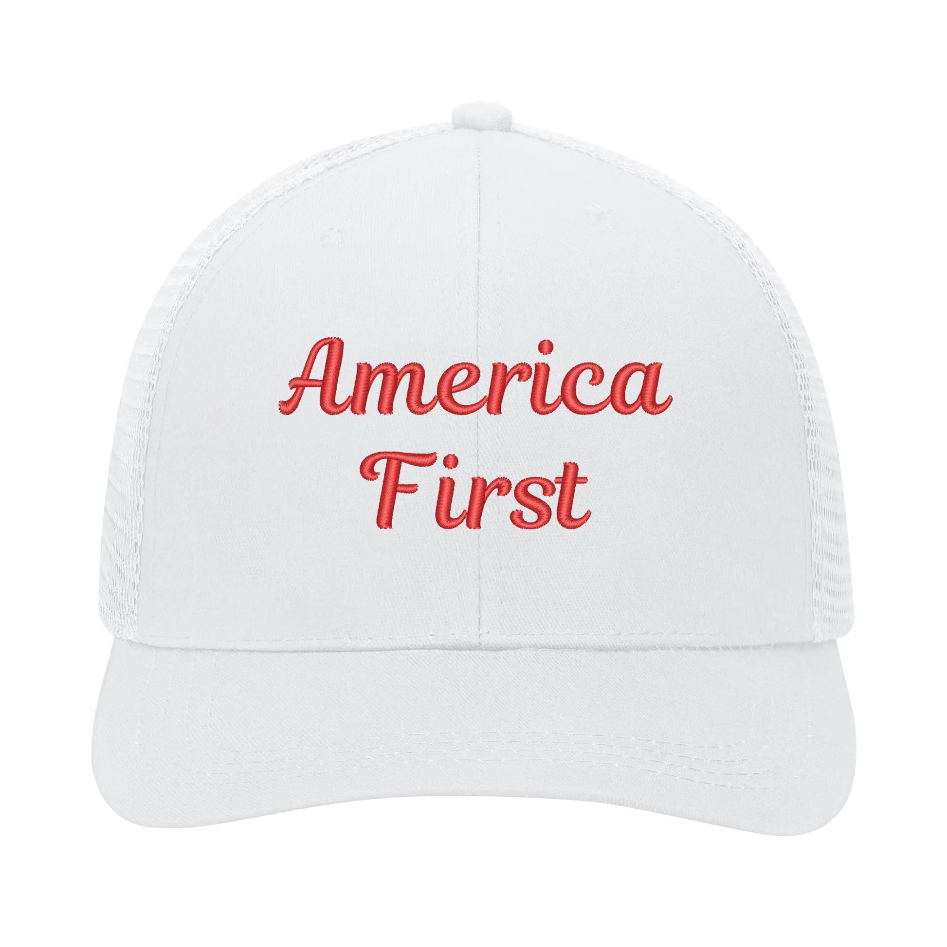 America First Emobrideried Trucker Hat - NocturnalExpressions