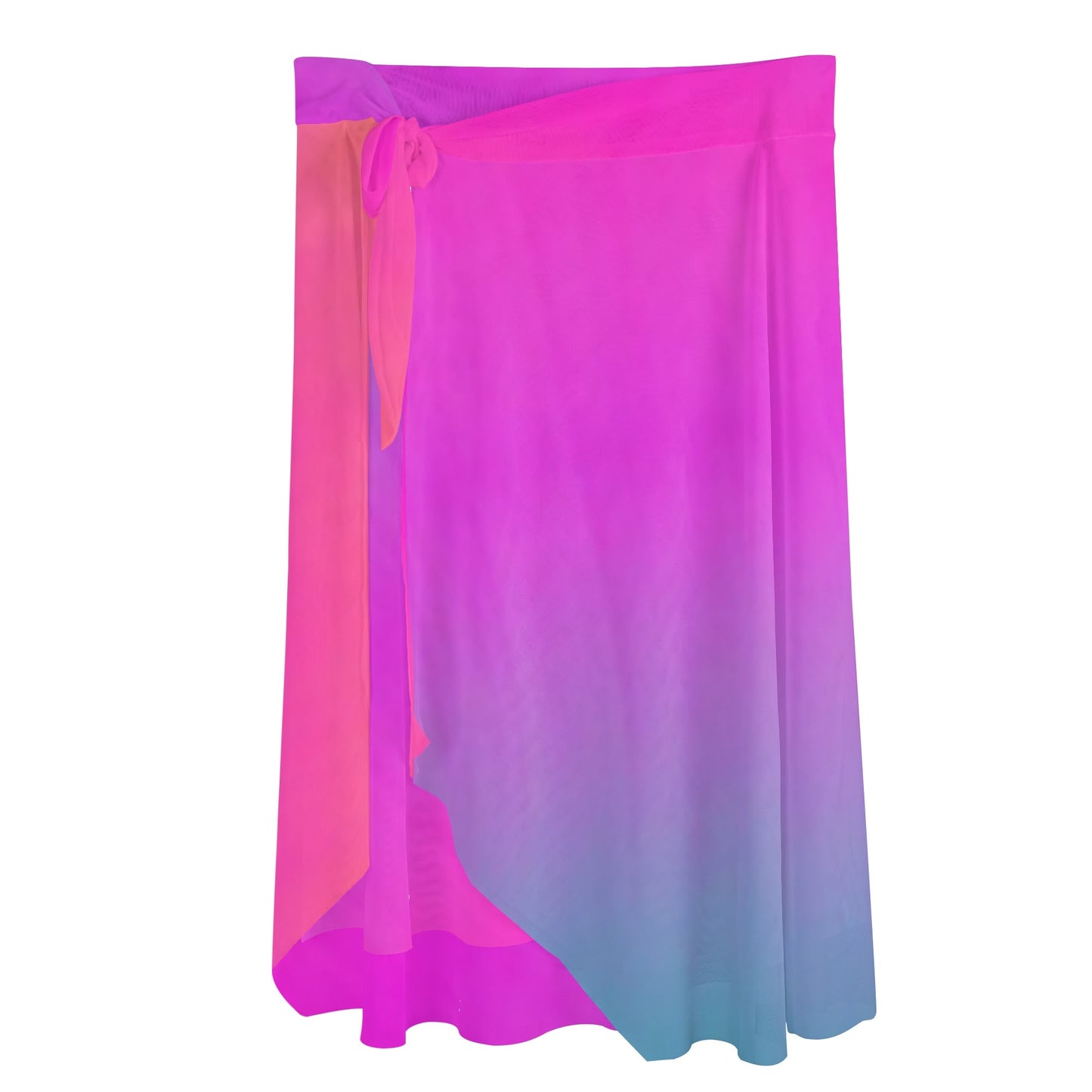 Womens Multicolored Cover-up Wraparound Skirt