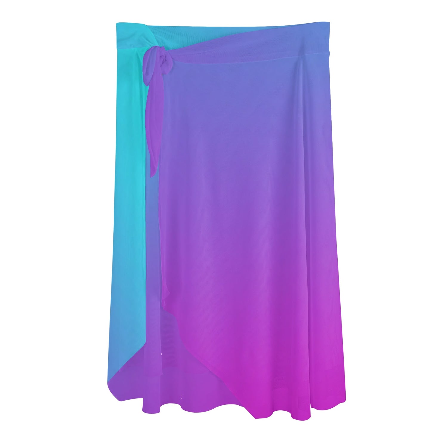 Womens Multicolored Cover-up Wraparound Skirt