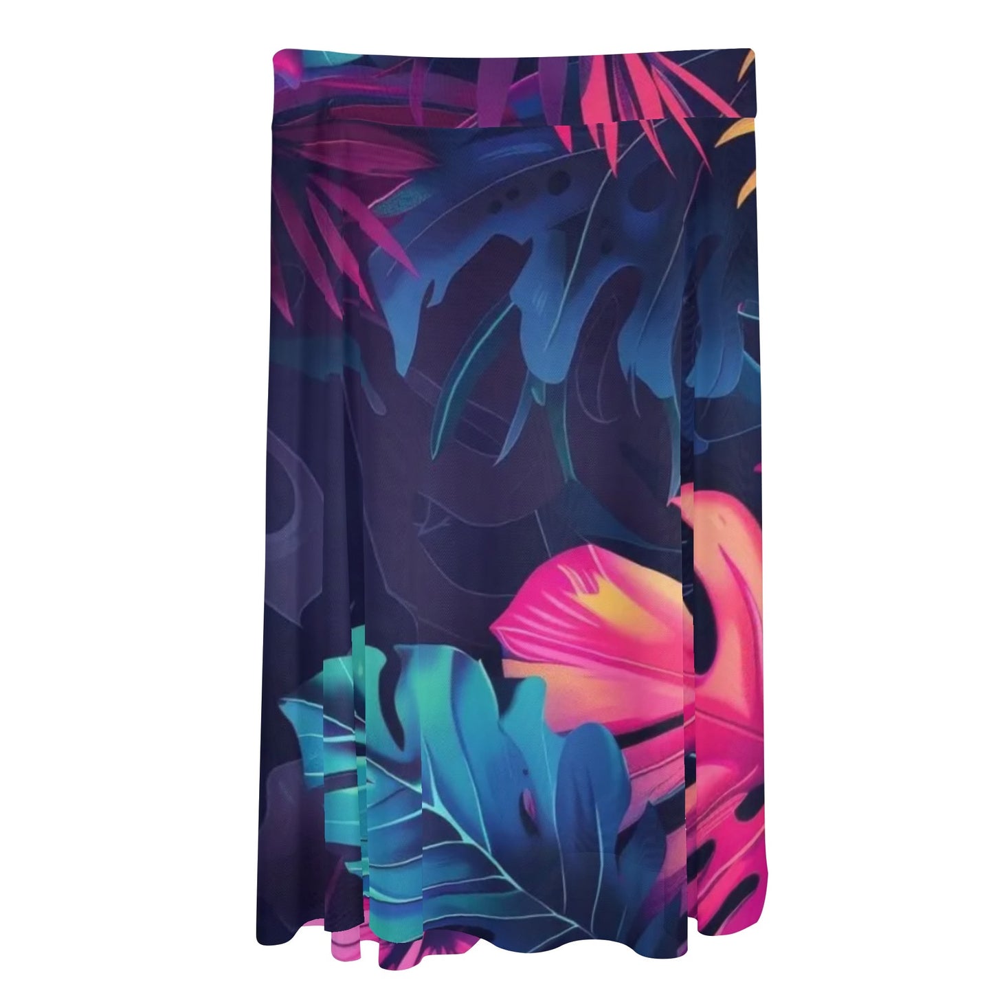 Womens Multicolored Cover-up Wraparound Skirt