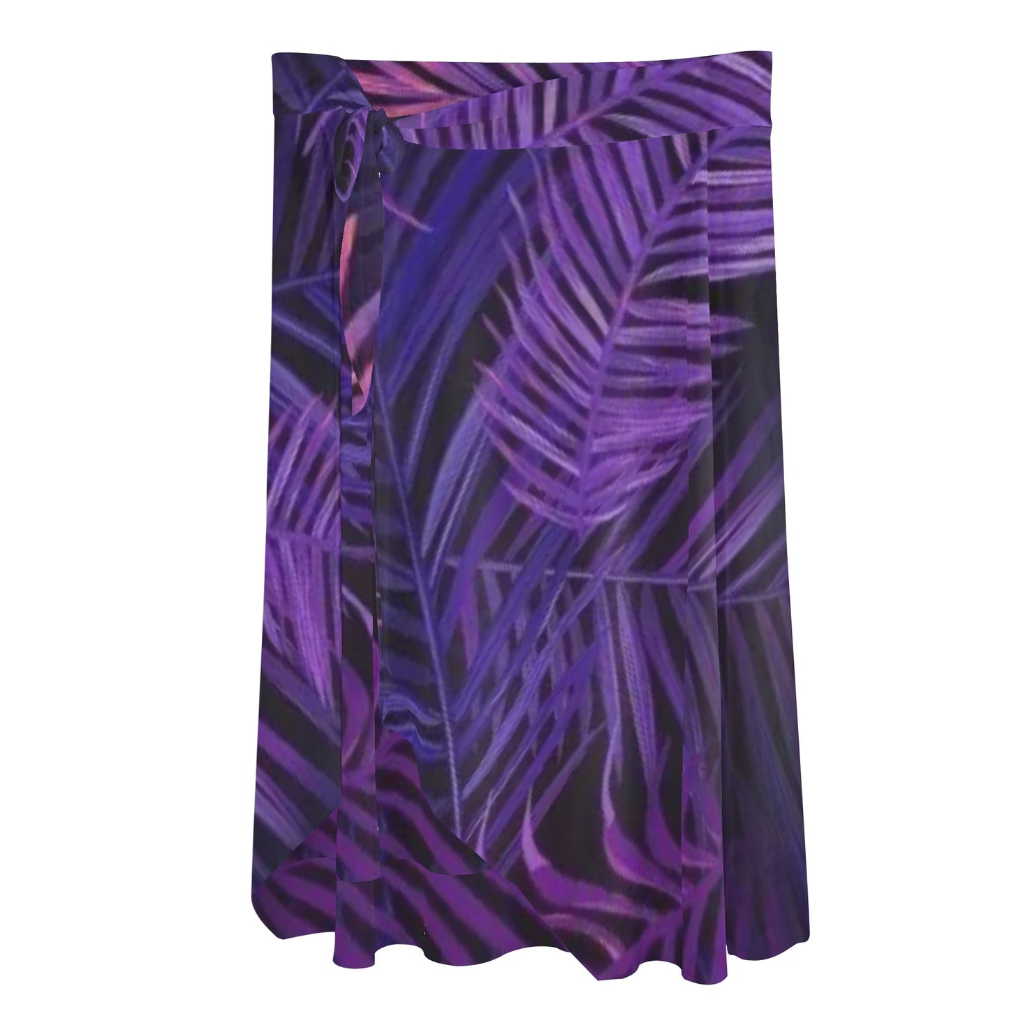 Womens Multicolored Cover-up Wraparound Skirt