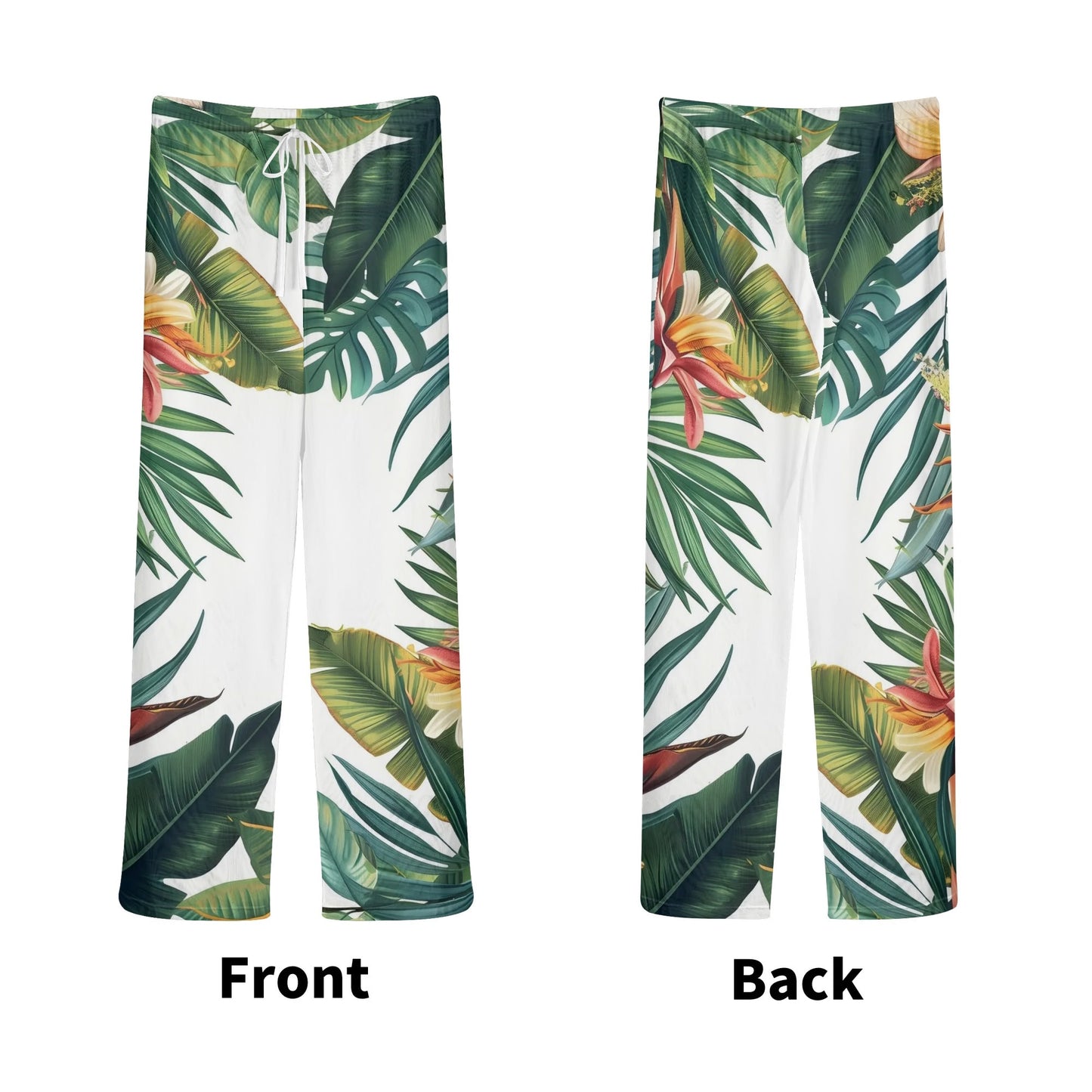 Womens Colorful Island Vibes Tropical Floral Print Sheer Beach Pants