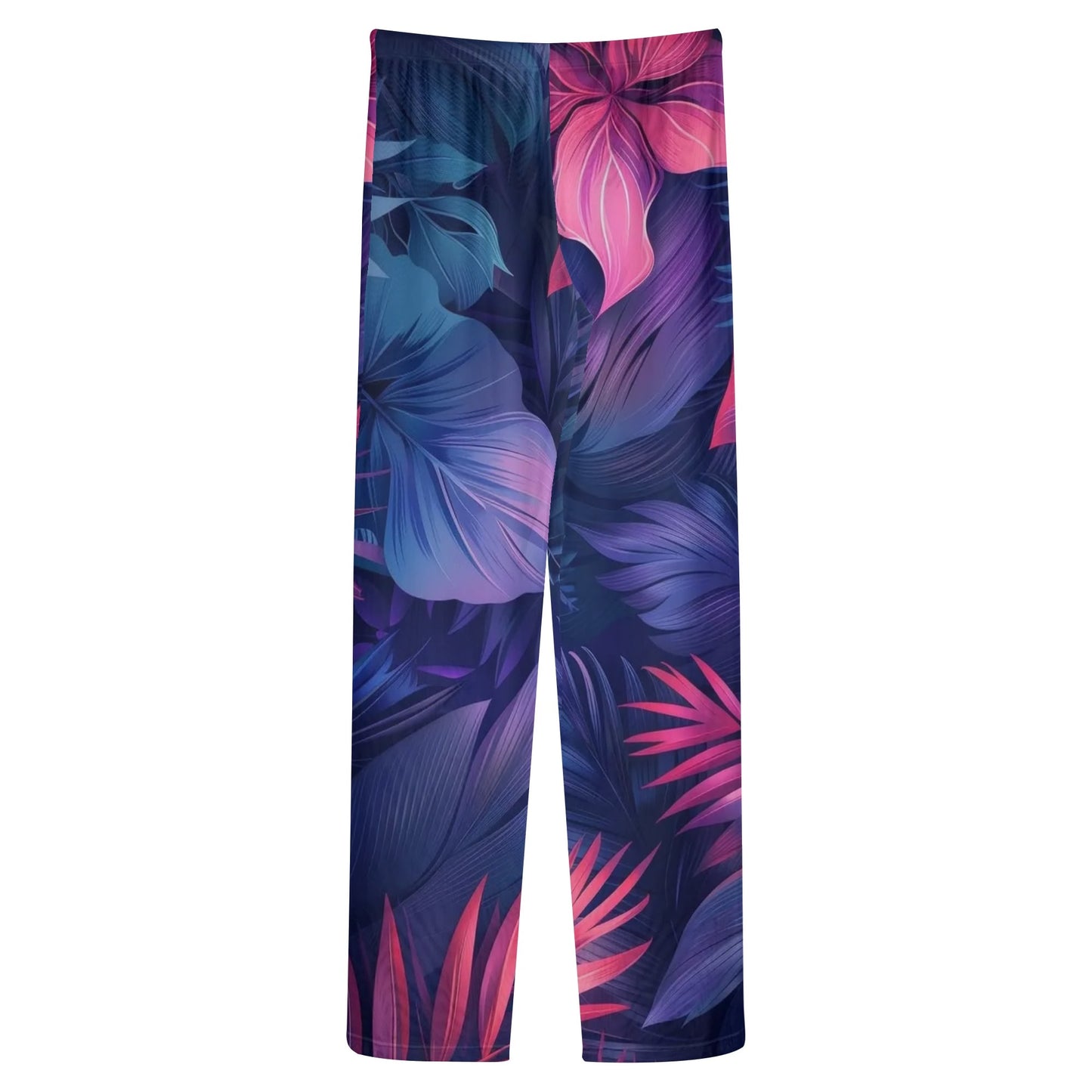 Womens Colorful Island Vibes Tropical Floral Print Sheer Beach Pants