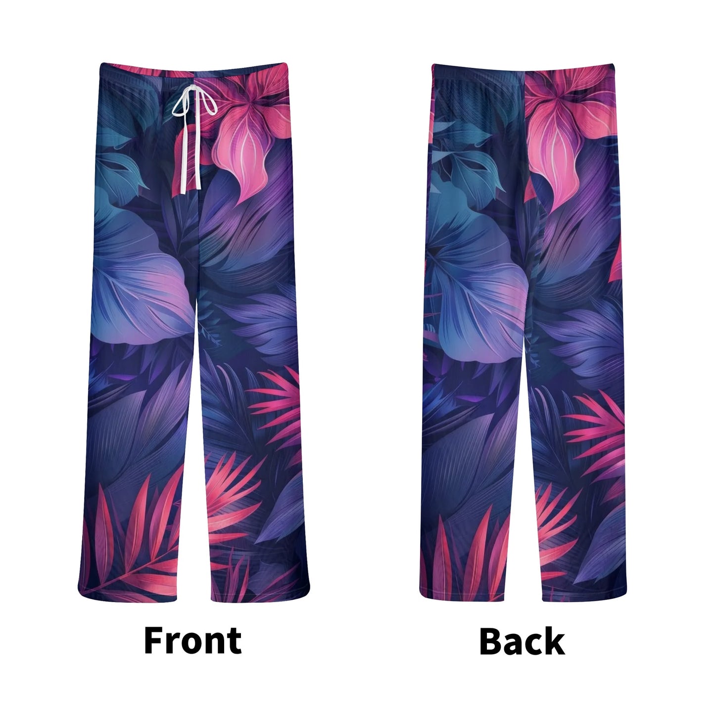 Womens Colorful Island Vibes Tropical Floral Print Sheer Beach Pants