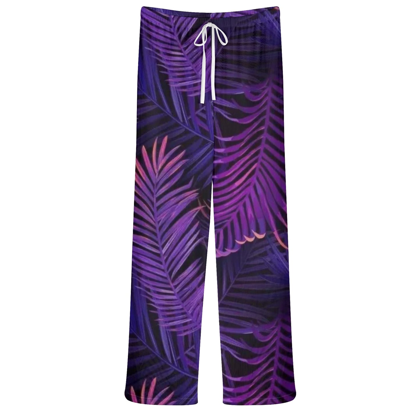 Womens Colorful Island Vibes Tropical Floral Print Sheer Beach Pants