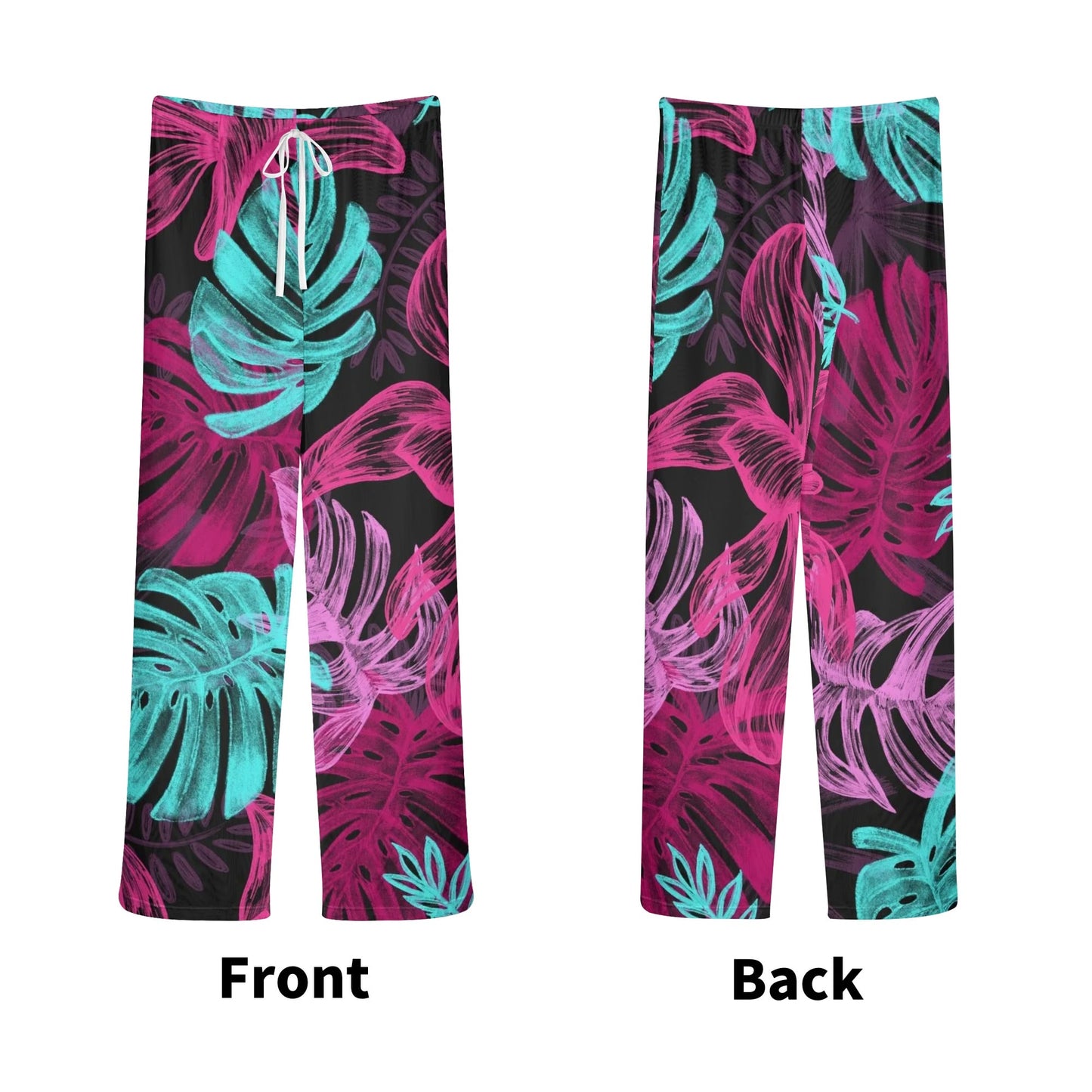 Womens Colorful Island Vibes Tropical Floral Print Sheer Beach Pants