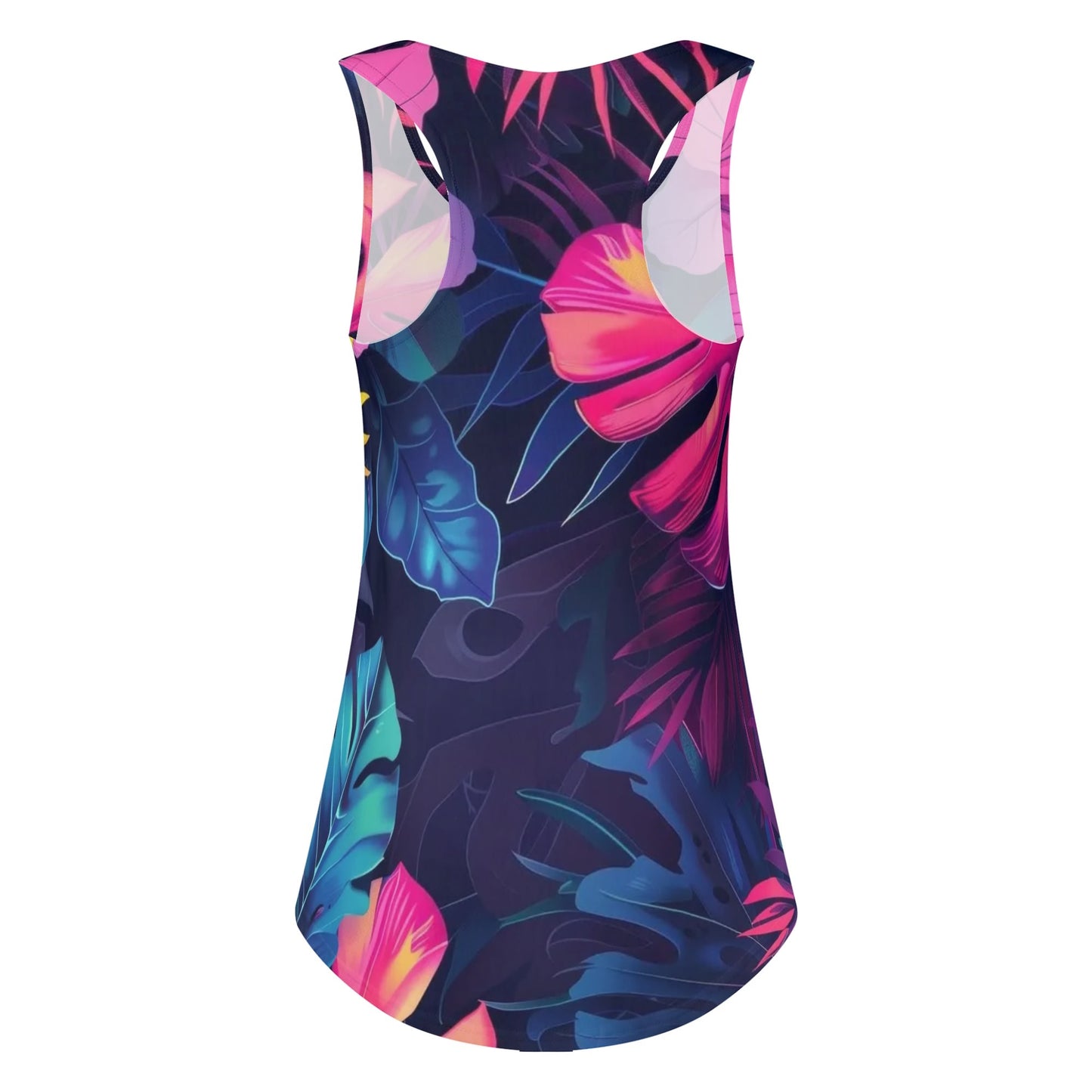 Womens Tropical Floral Print Loose Fit Tank Tops