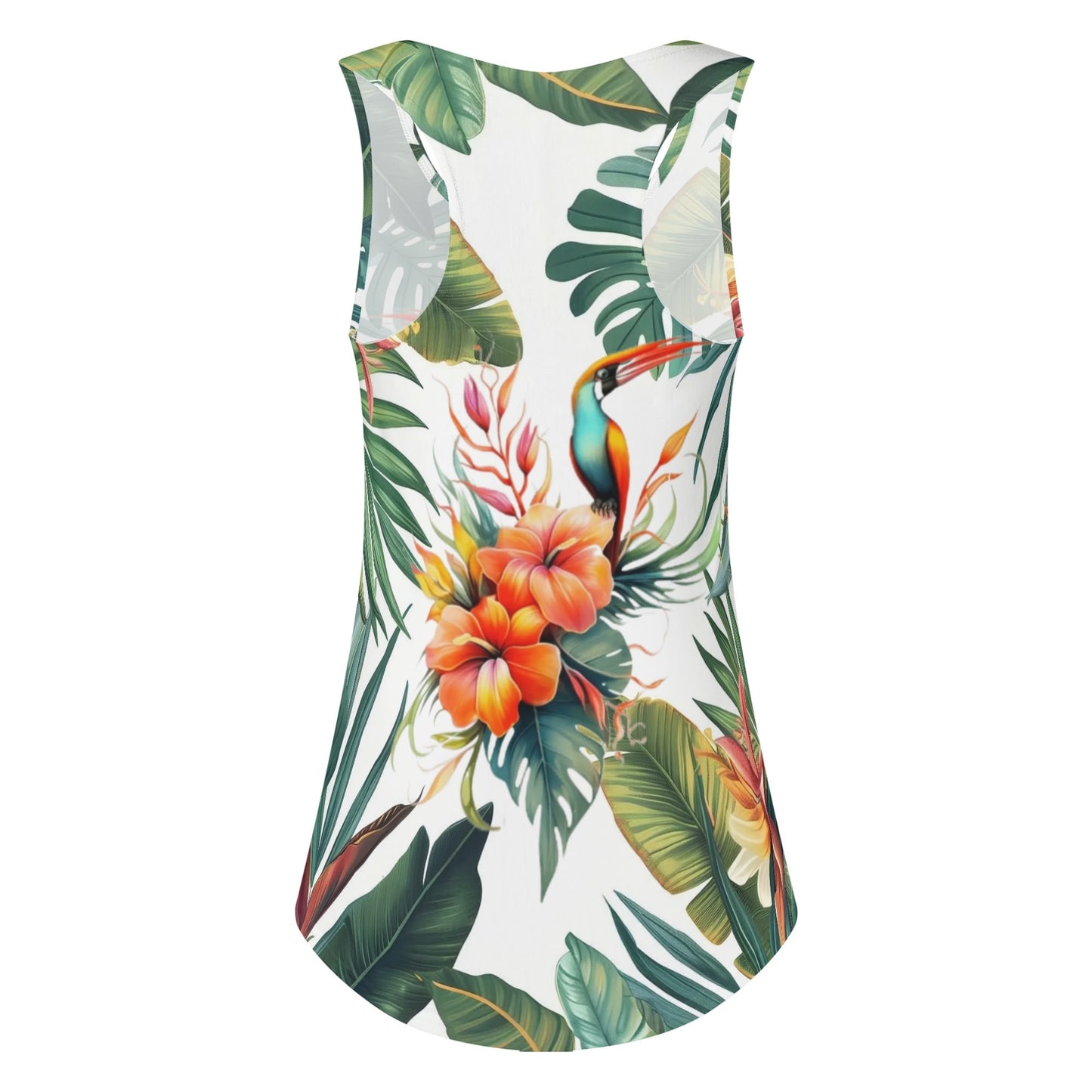 Womens Tropical Floral Print Loose Fit Tank Tops