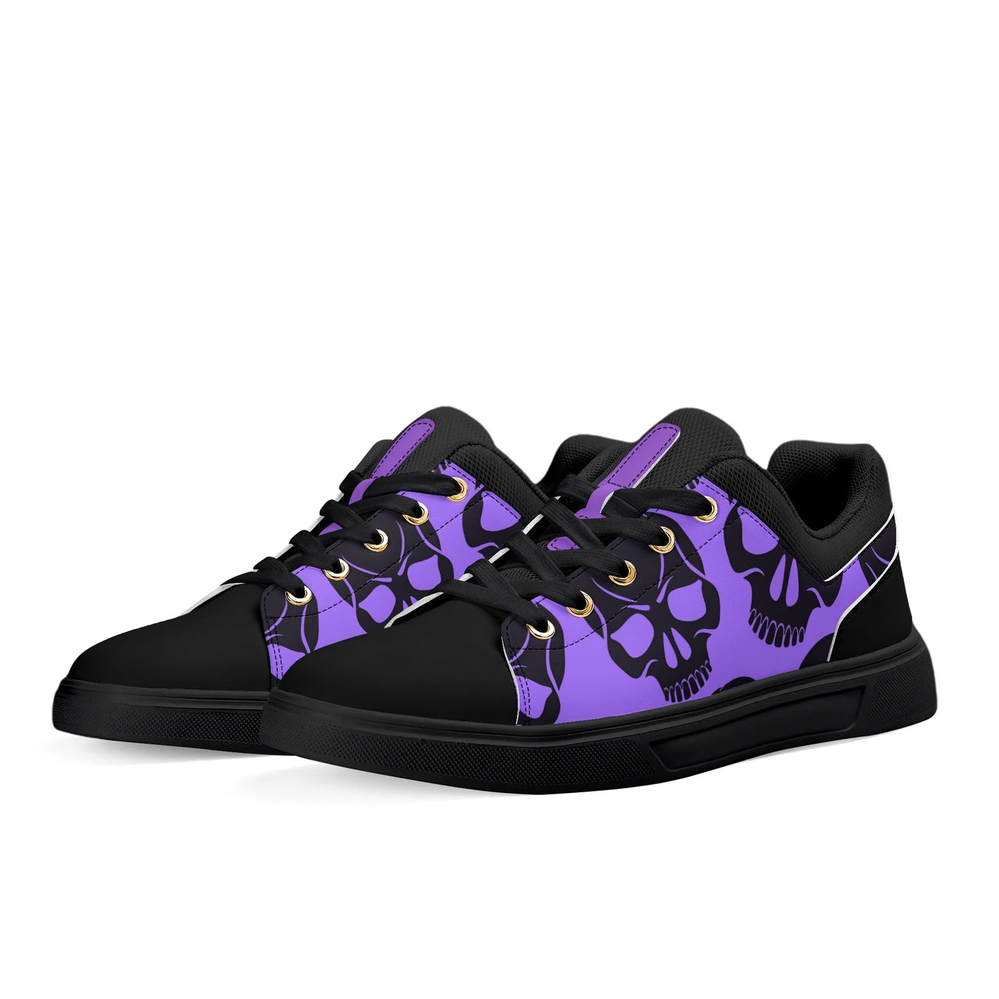 Skullies(c) Unisex PU Leather Skull Pattern Skate Shoes