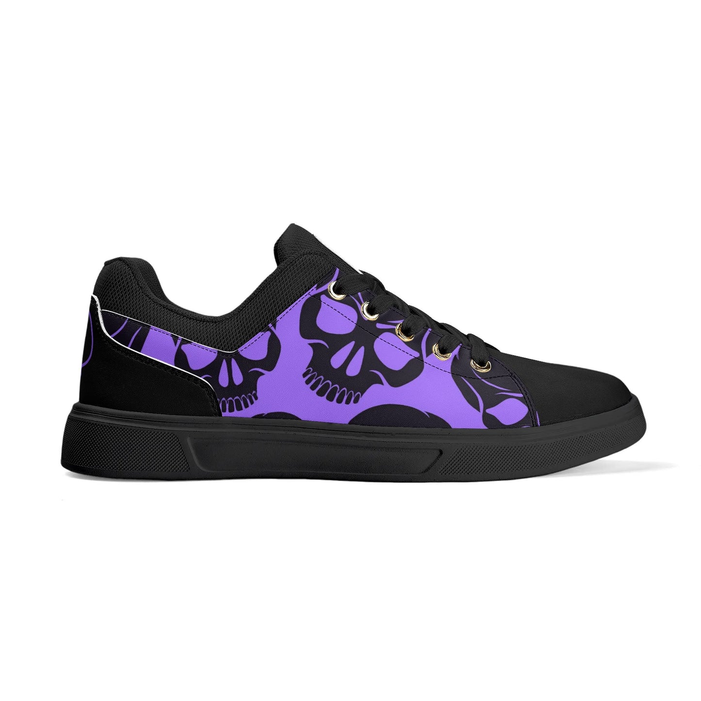 Skullies(c) Unisex PU Leather Skull Pattern Skate Shoes