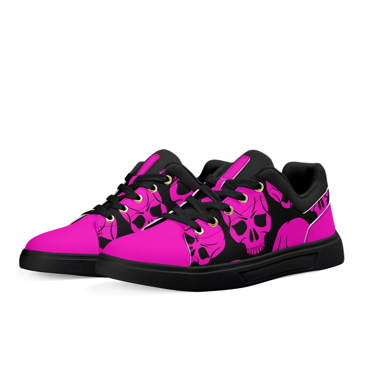 Skullies(c) Unisex PU Leather Skull Pattern Skate Shoes