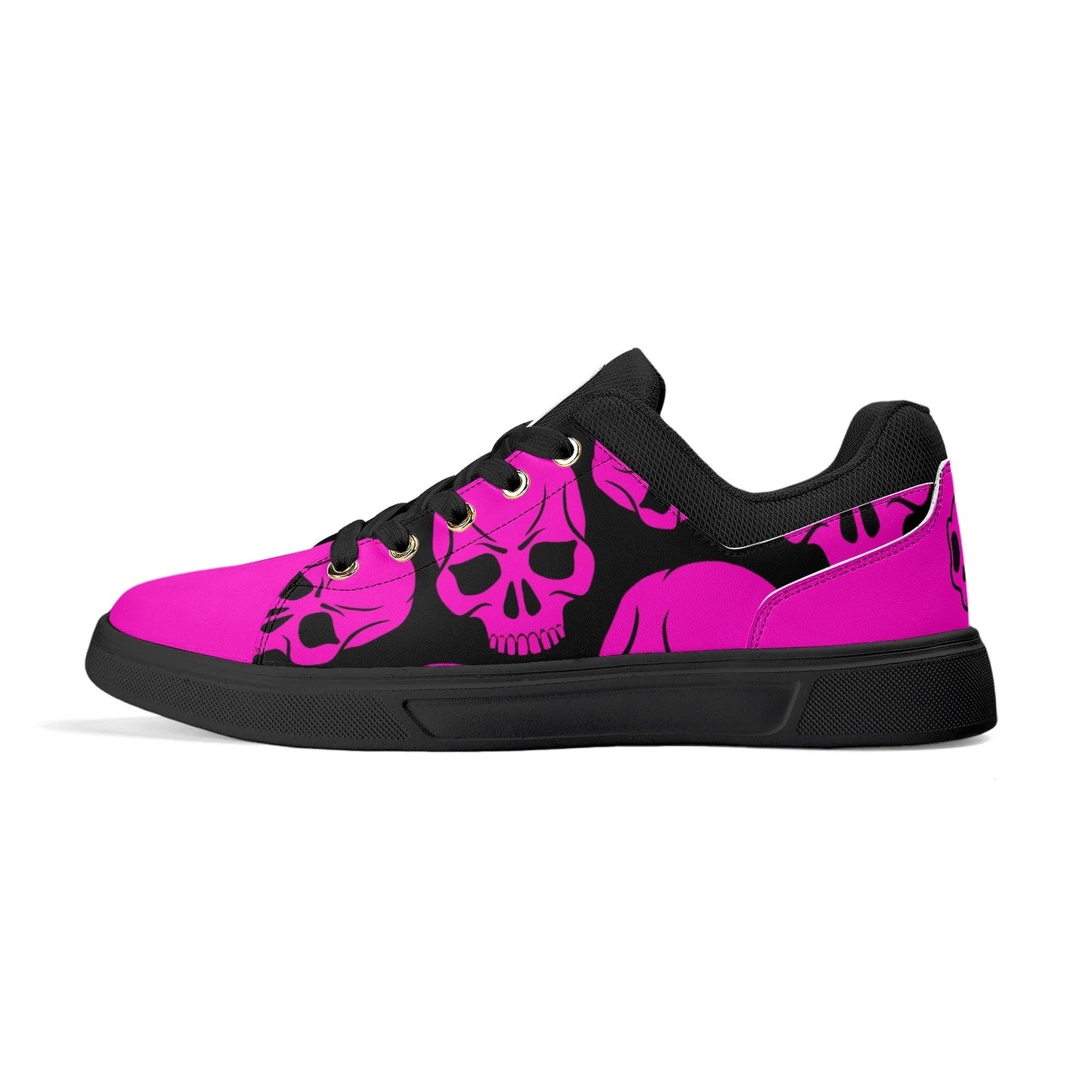 Skullies(c) Unisex PU Leather Skull Pattern Skate Shoes