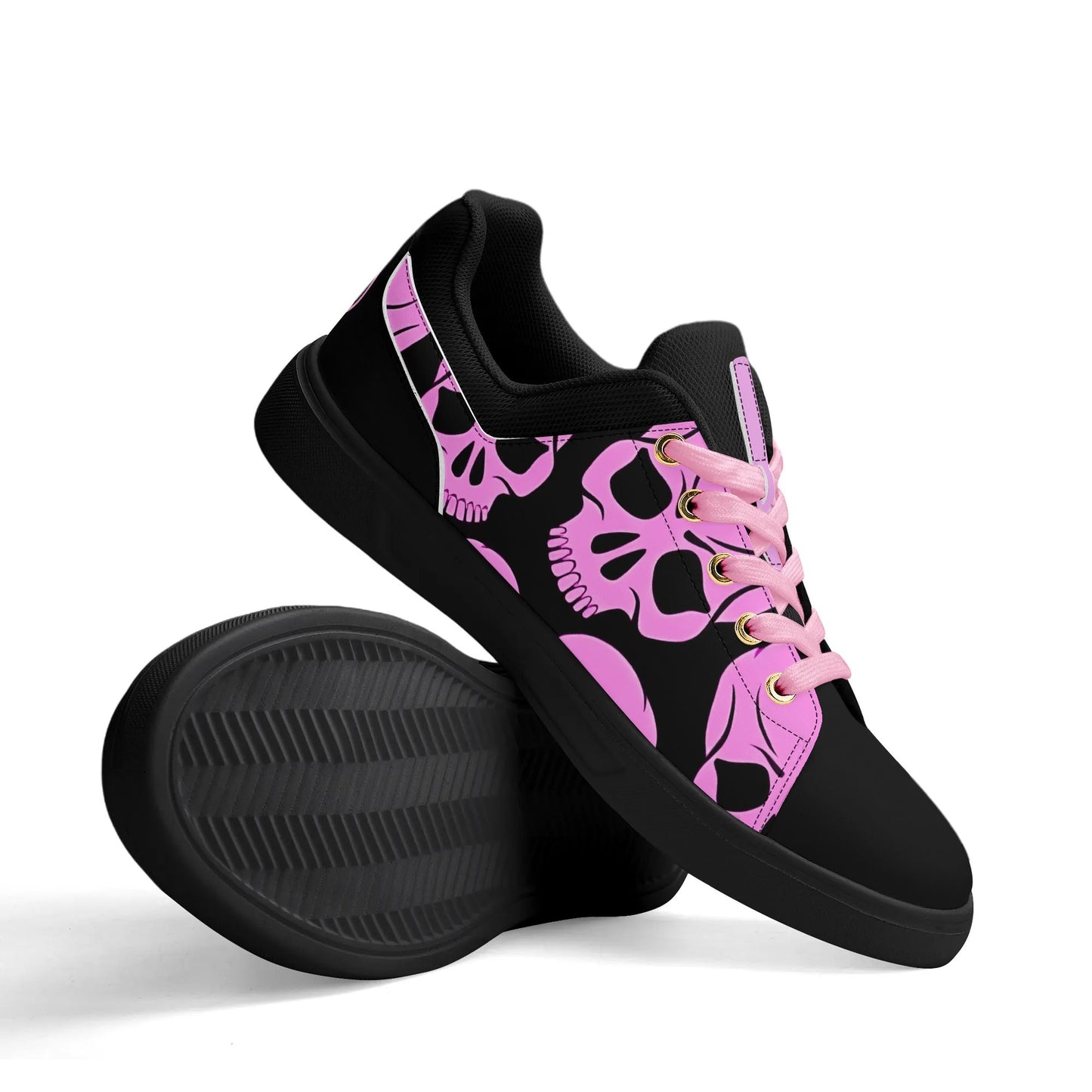 Skullies(c) Unisex PU Leather Skull Pattern Skate Shoes