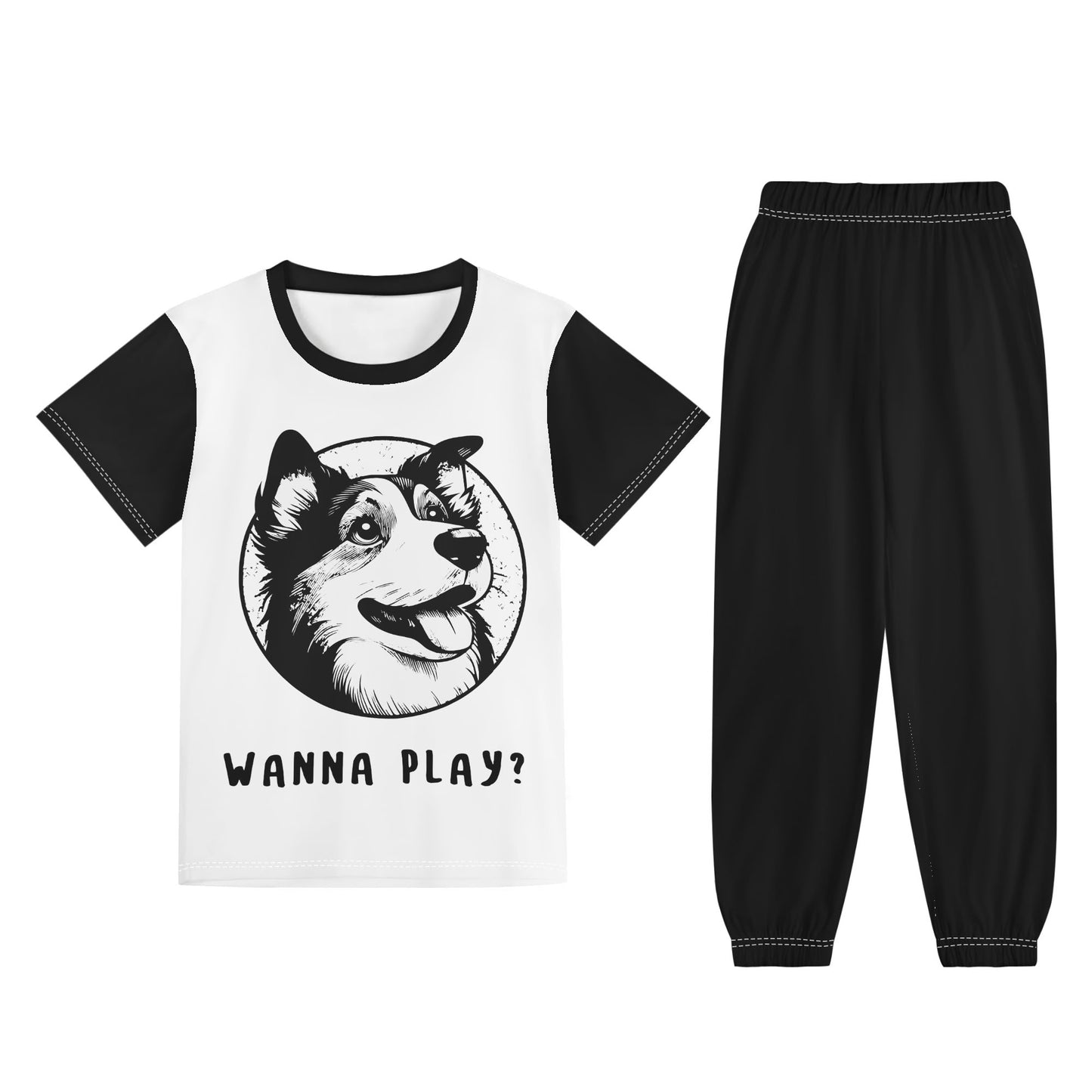 Adorable Graphics Childrens Sleepwear Short Sleeve Shirt and Long Pants Set