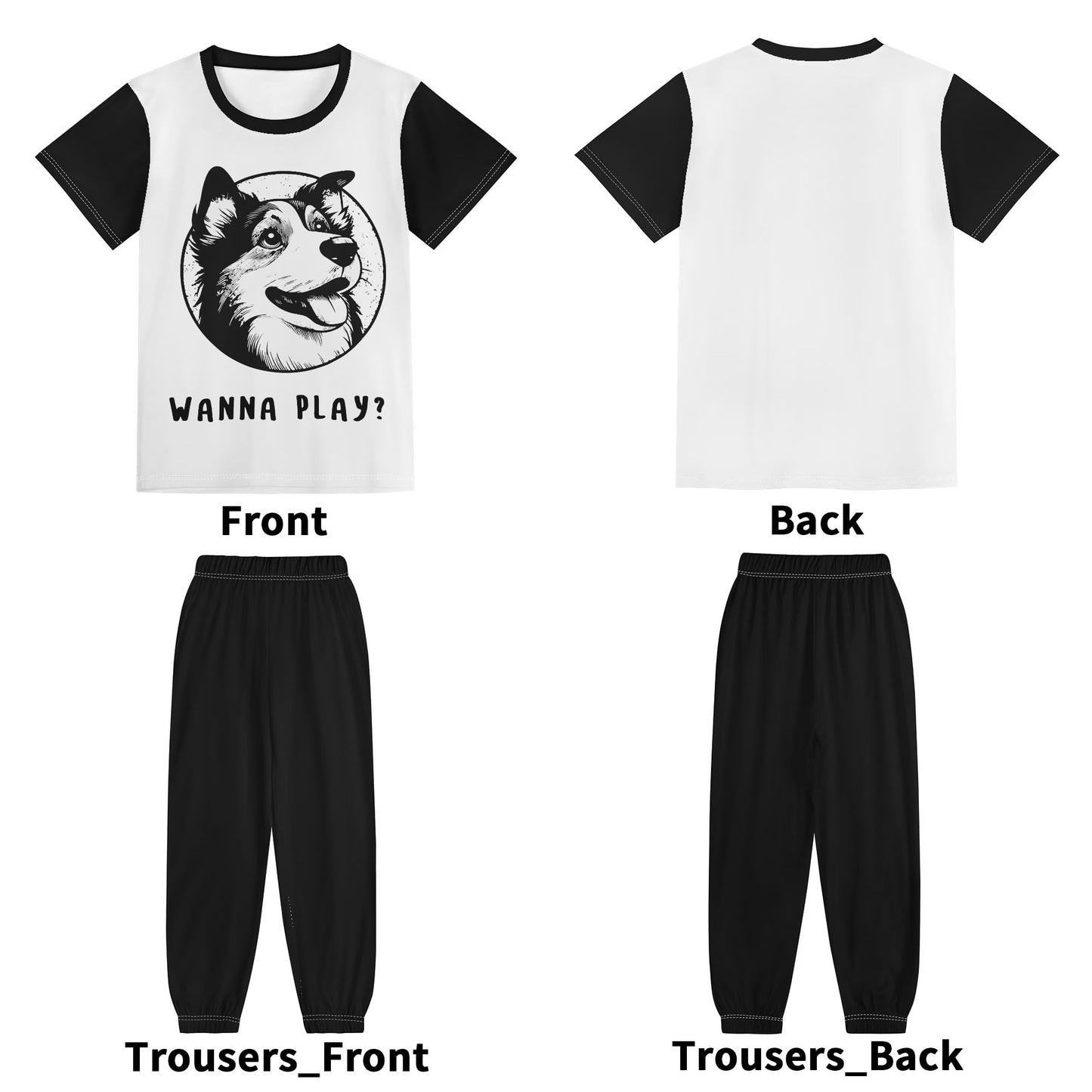 Adorable Graphics Childrens Sleepwear Short Sleeve Shirt and Long Pants Set