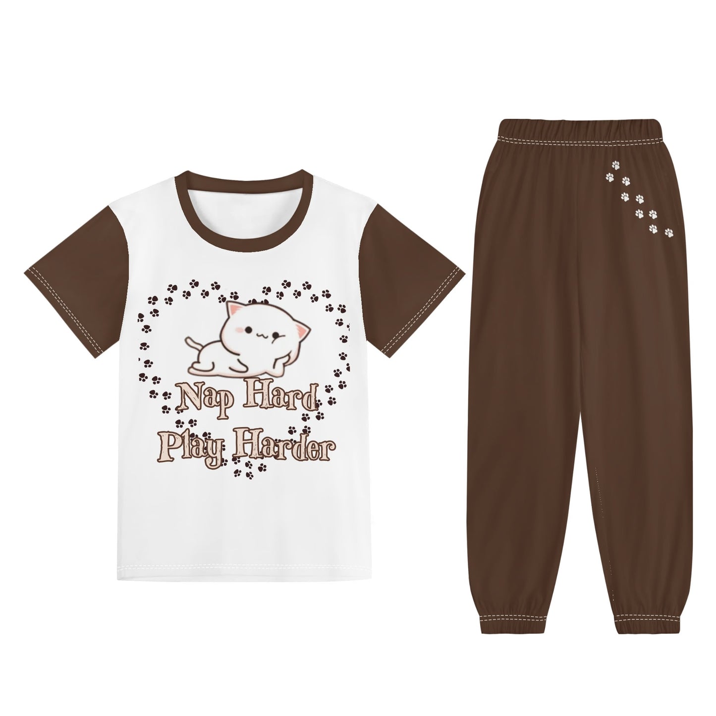 Adorable Graphics Childrens Sleepwear Short Sleeve Shirt and Long Pants Set