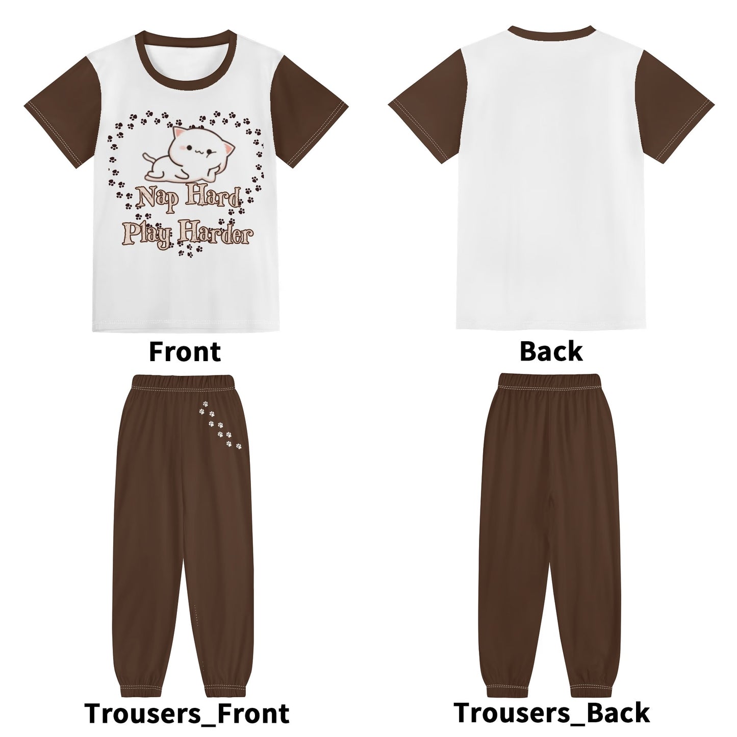 Adorable Graphics Childrens Sleepwear Short Sleeve Shirt and Long Pants Set