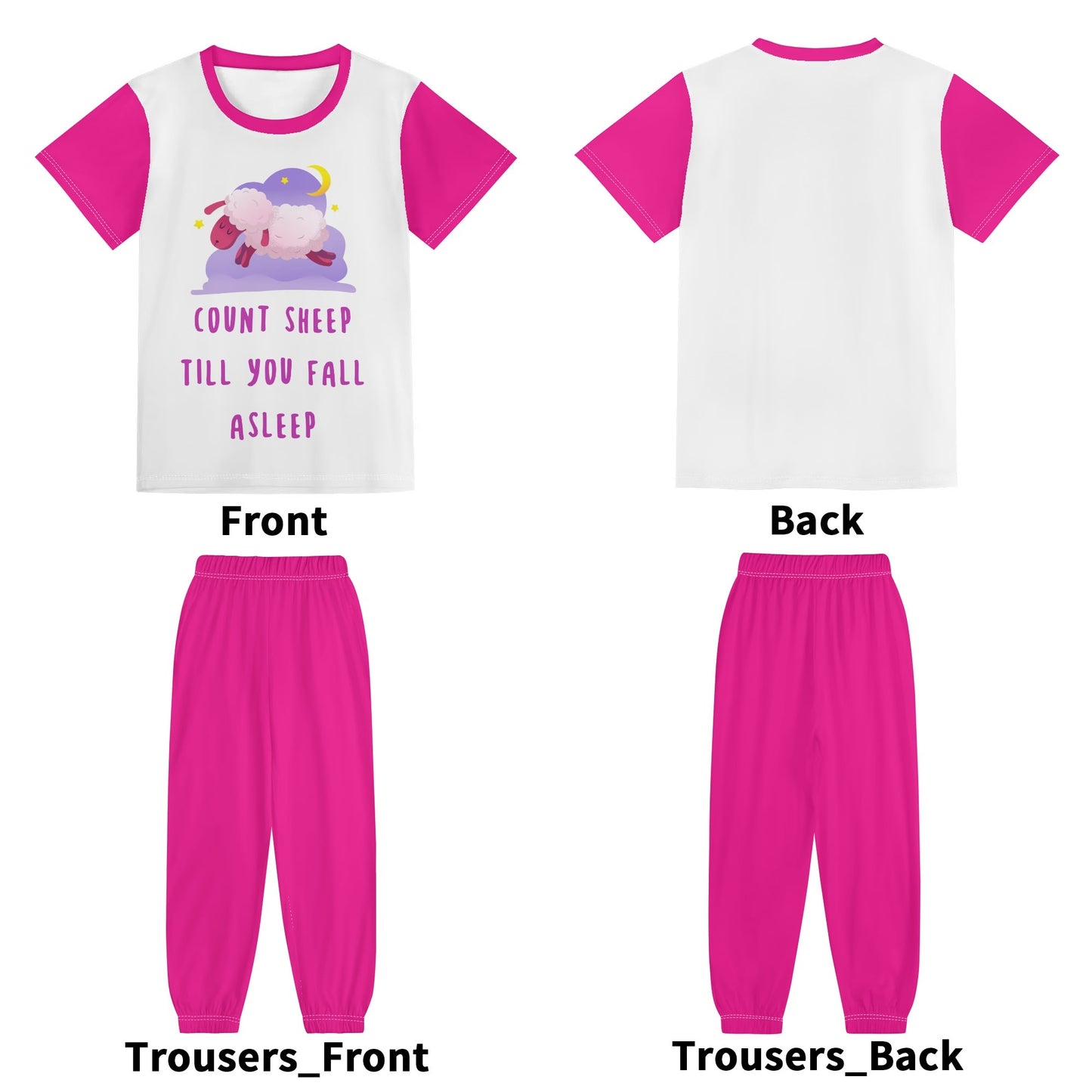 Adorable Graphics Childrens Sleepwear Short Sleeve Shirt and Long Pants Set