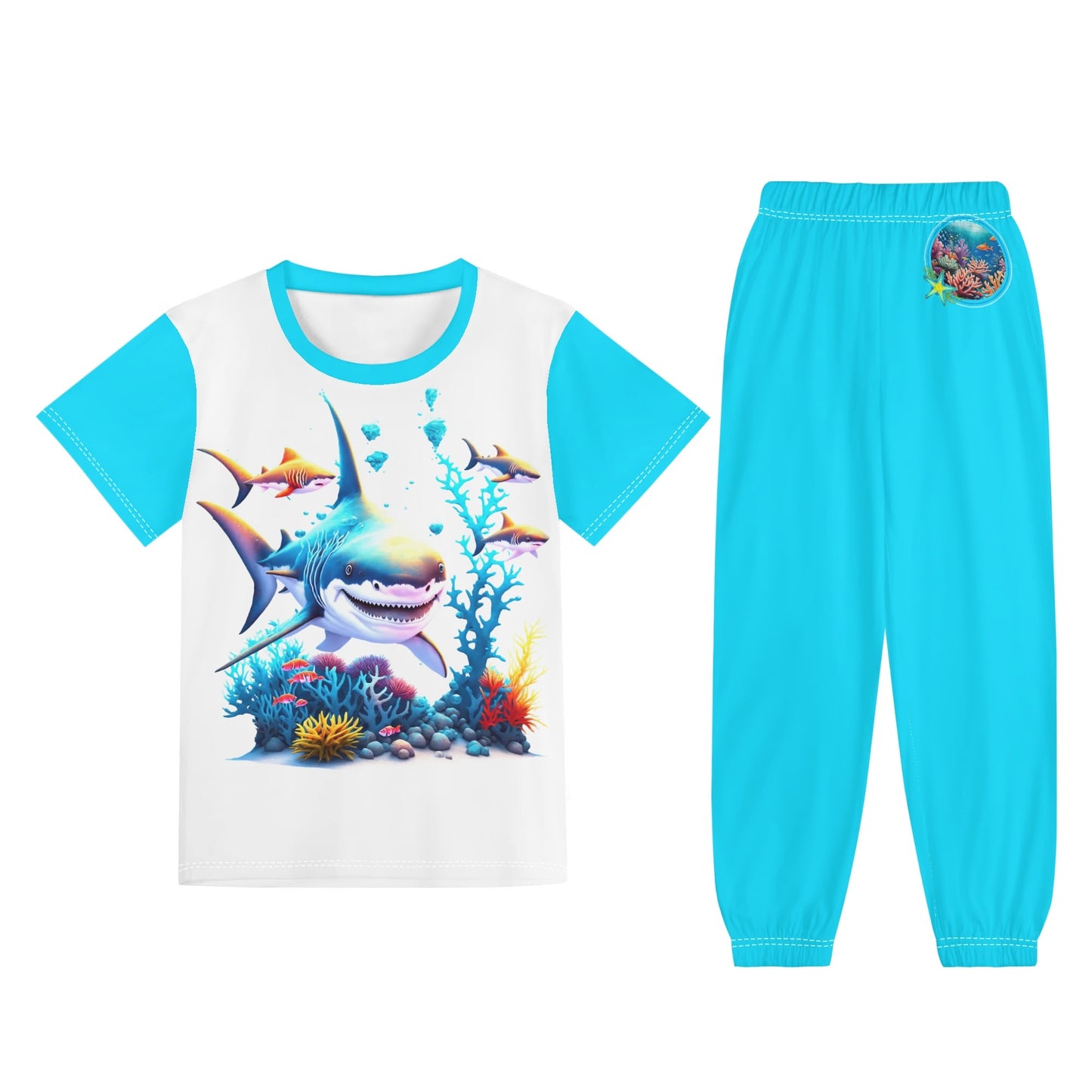 Adorable Graphics Childrens Sleepwear Short Sleeve Shirt and Long Pants Set