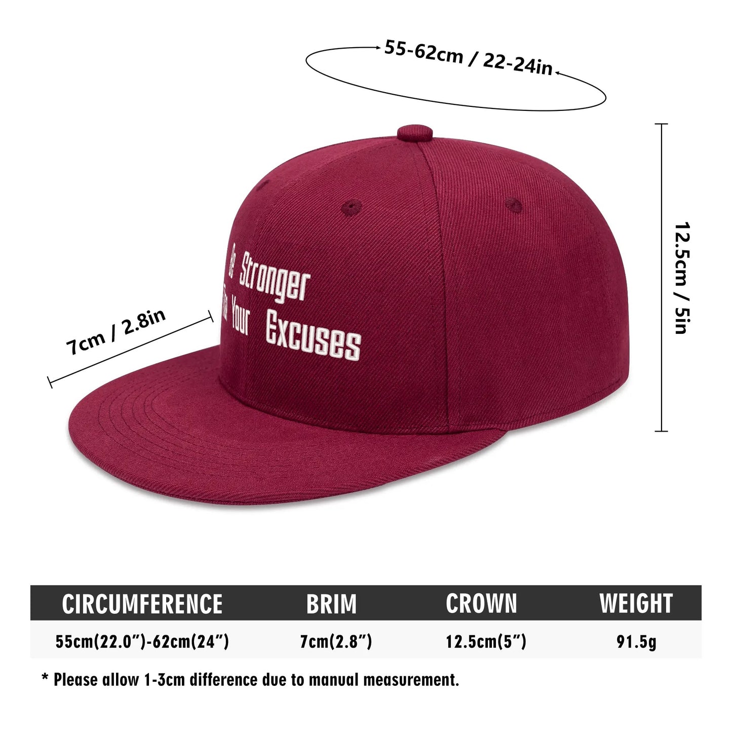 Be Stronger Than Your Excuses Embroidered Baseball Cap