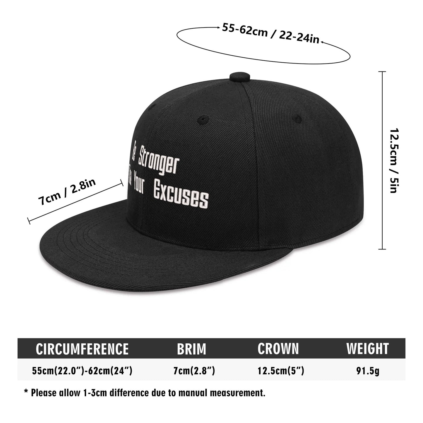 Be Stronger Than Your Excuses Embroidered Baseball Cap