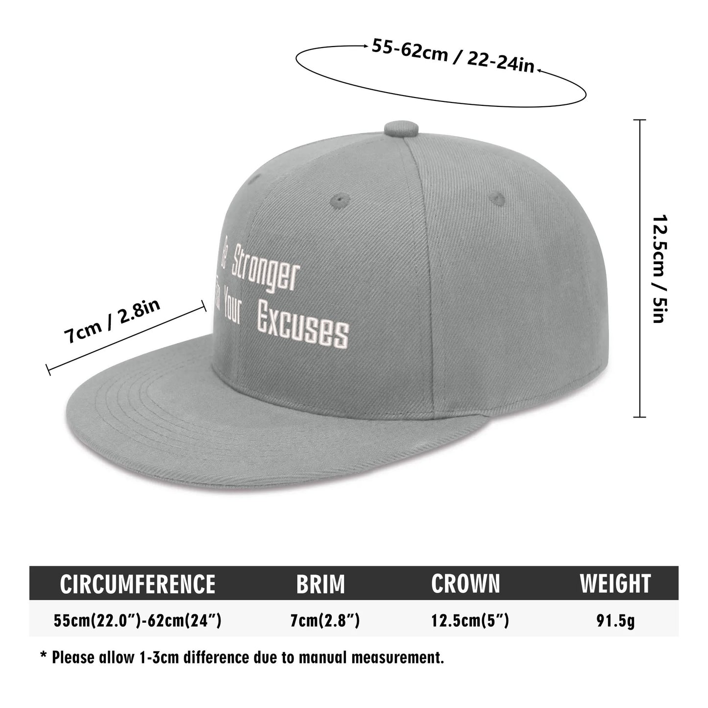 Be Stronger Than Your Excuses Embroidered Baseball Cap