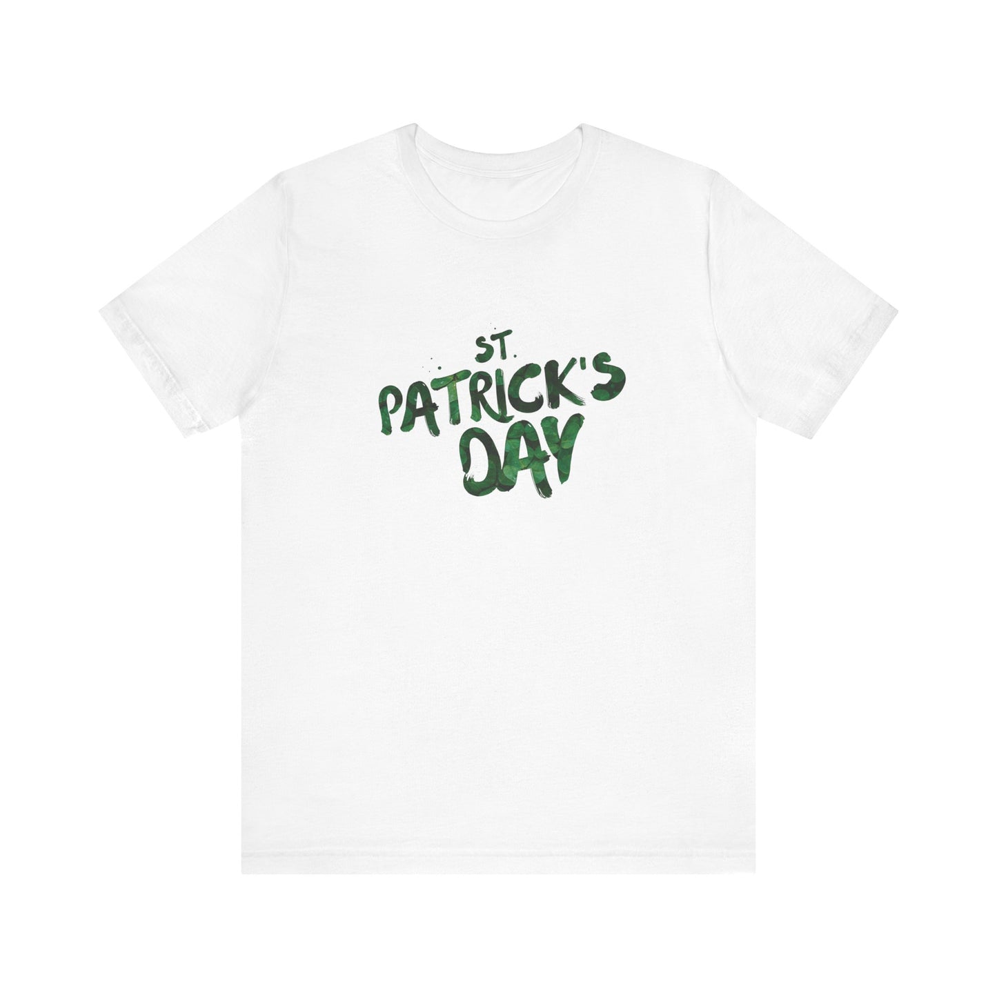 St Patrick's Day Shamrocks Typography Graphic Design Jersey Short Sleeve Tee