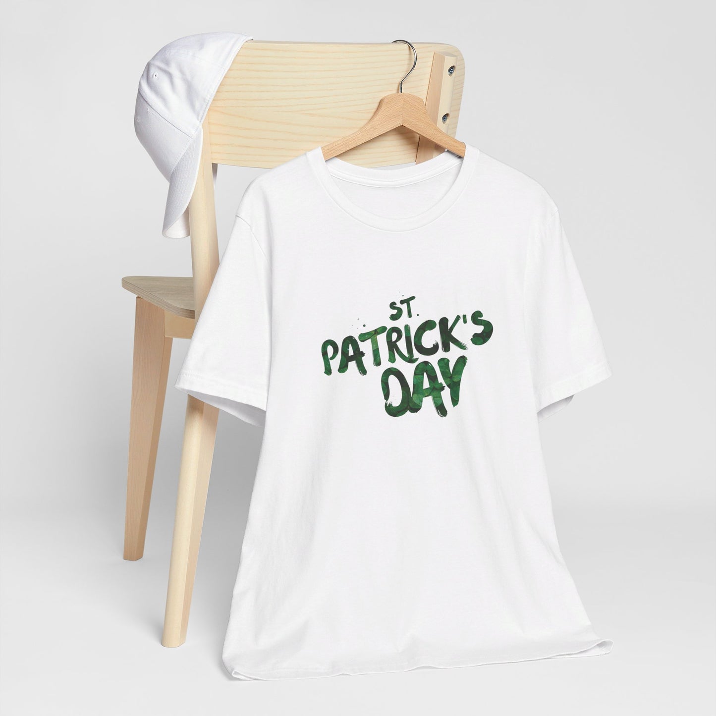 St Patrick's Day Shamrocks Typography Graphic Design Jersey Short Sleeve Tee