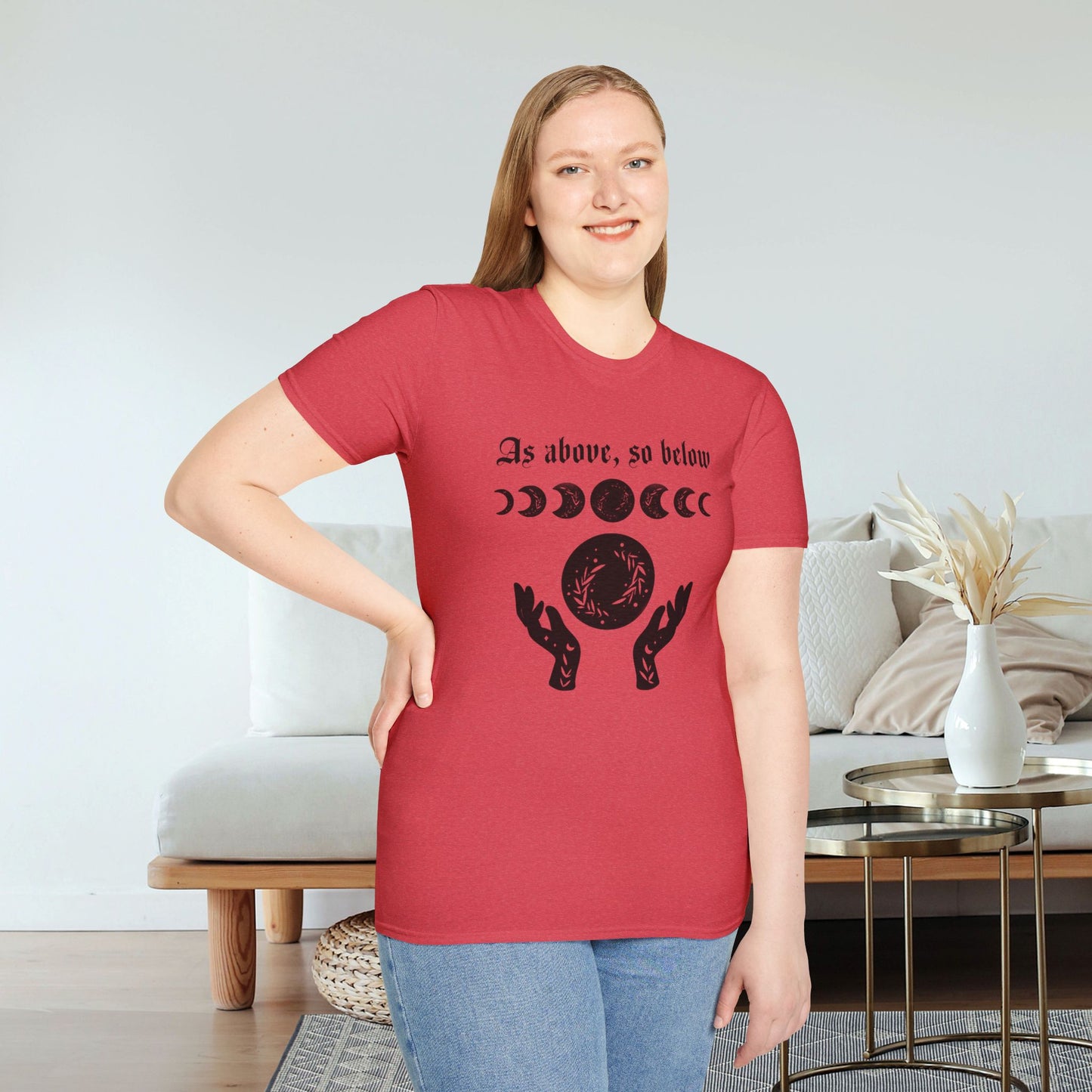 As Above So Below Typographical Art Softstyle T-Shirt